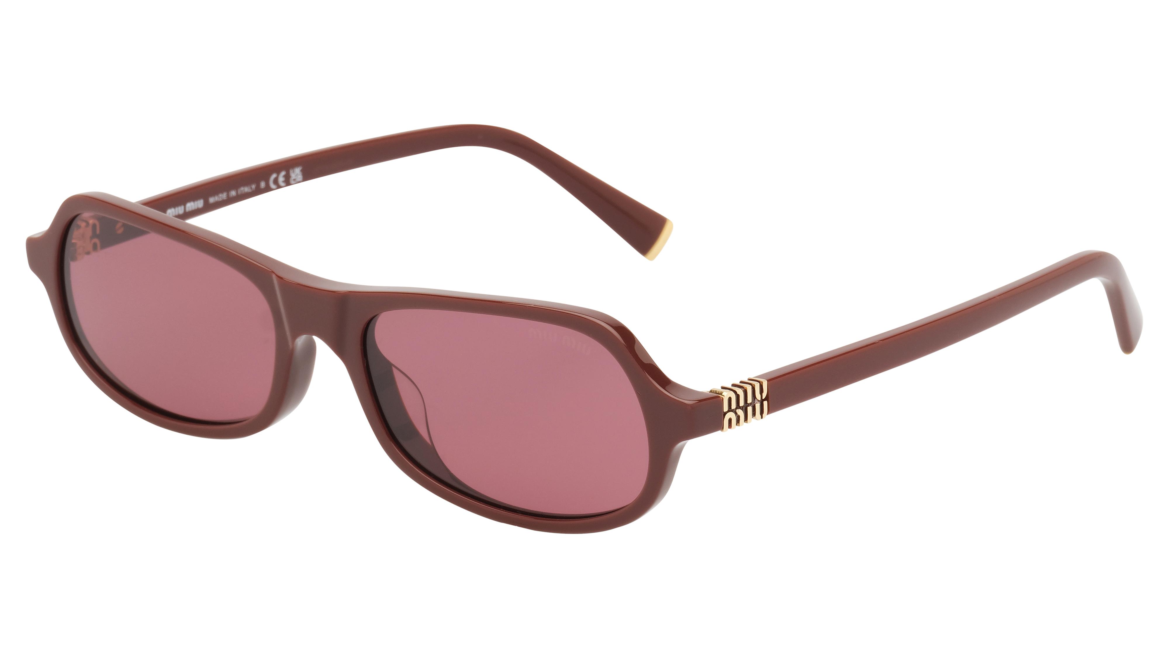 Lunettes de soleil Miu Miu Femme Rouge Rectangle MU Trois-Quart