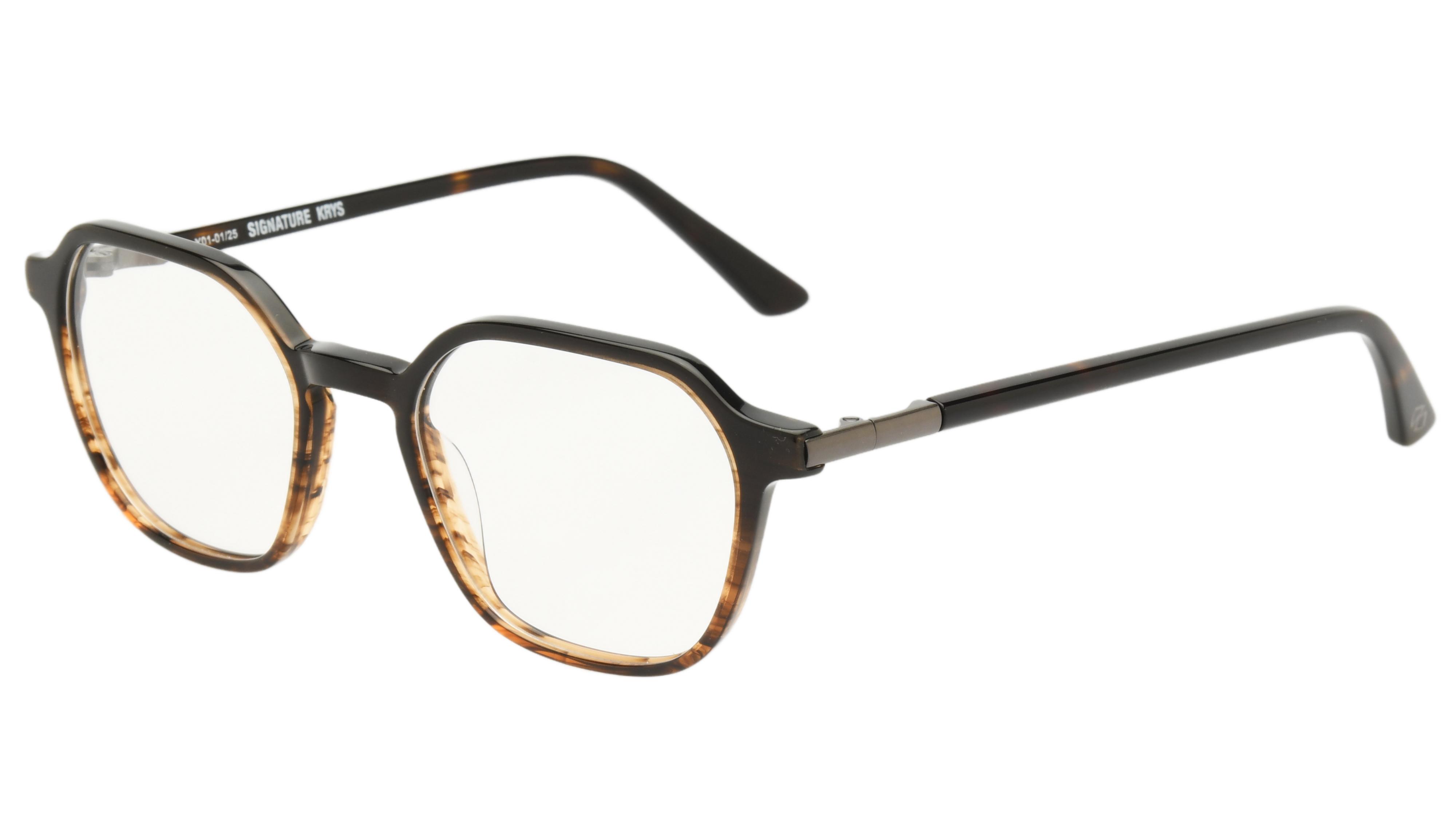 Lunettes de vue Signature Krys Homme Marron Carré Com2501 Trois-Quart