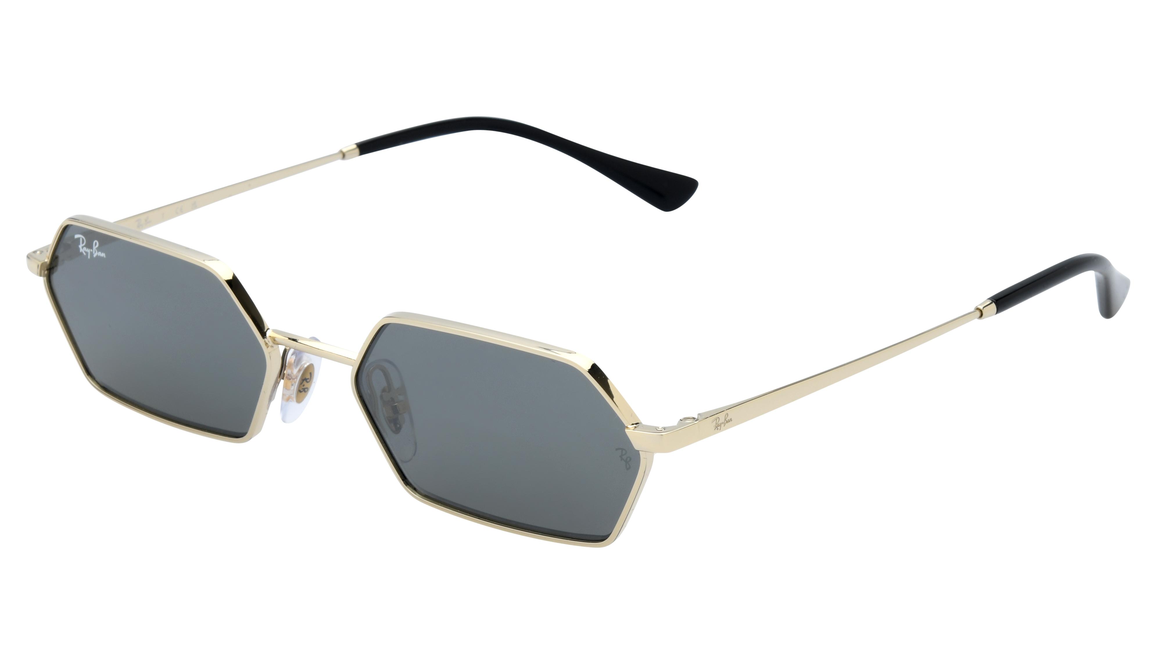 Lunettes de soleil Ray-Ban Mixte Gris Rectangle RB3728 Trois-Quart