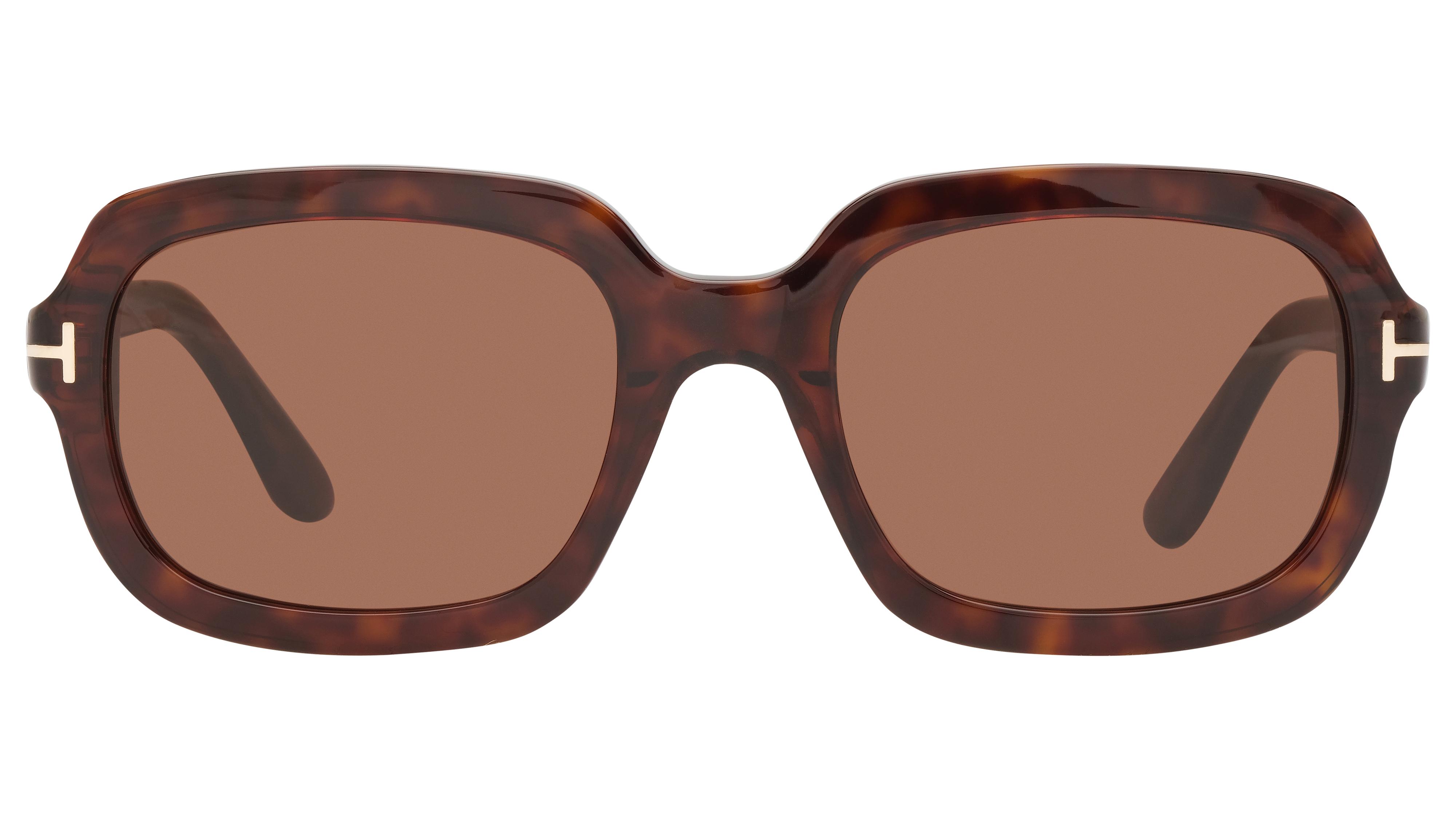 Lunettes de soleil Tom Ford Femme Écaille Rectangle Ft1342 Face