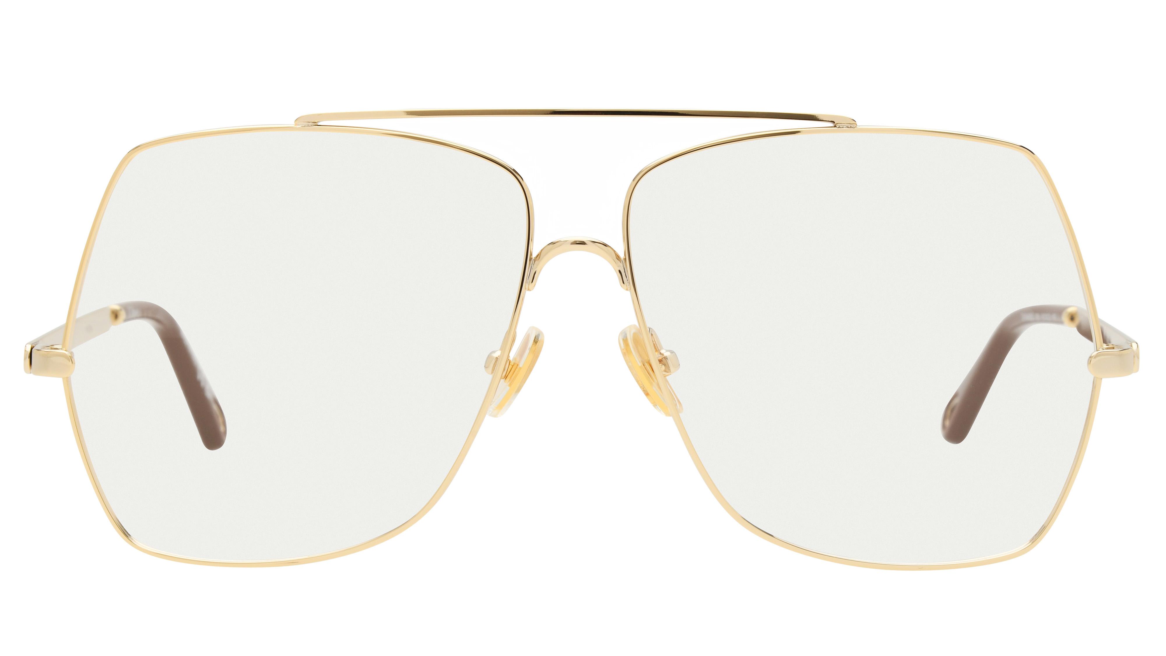 Lunettes de vue Chloé Femme Or Carré Ch0409O Face