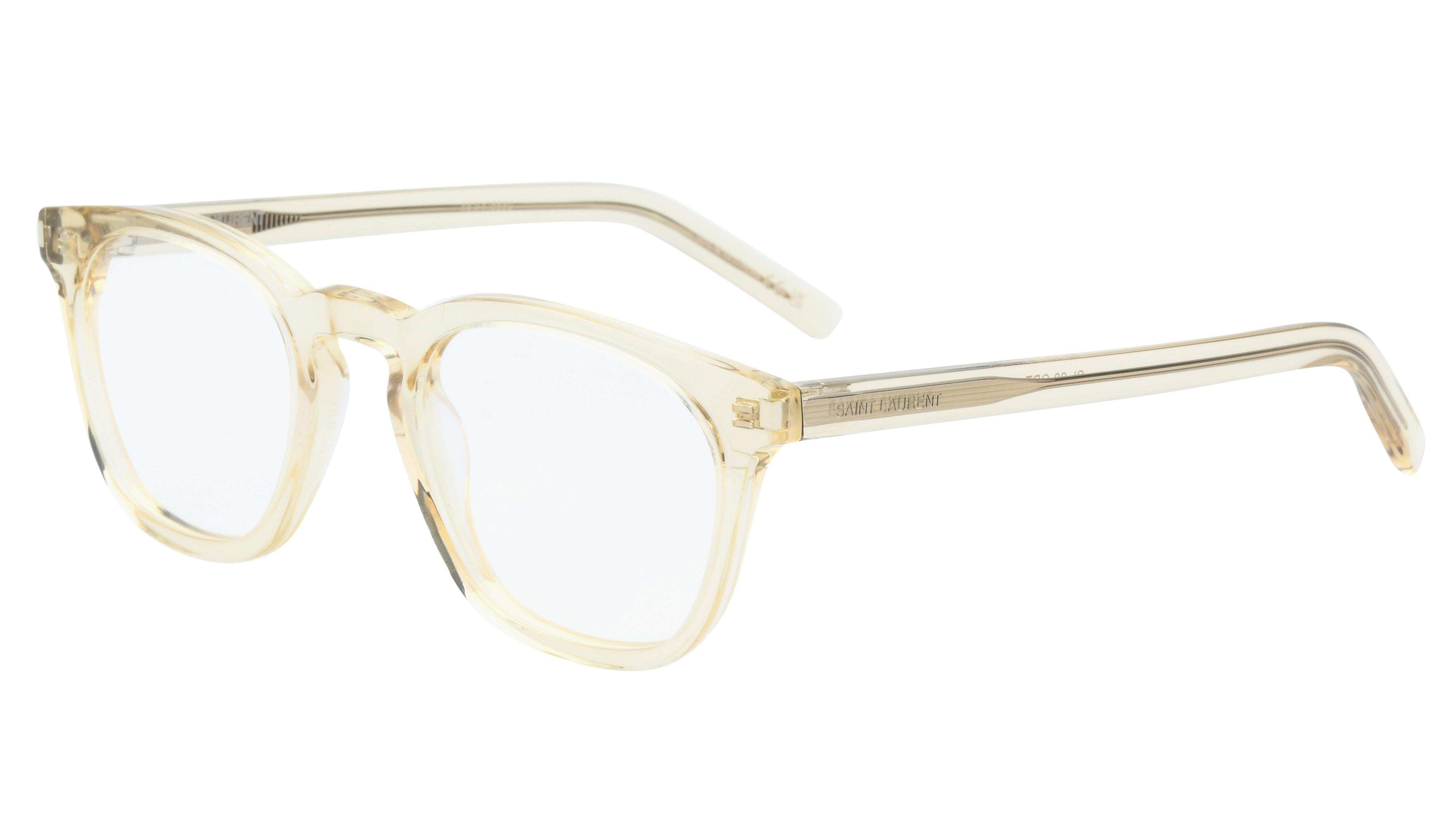 Lunettes de vue Saint Laurent Mixte Jaune Ronde Sl28 Trois-Quart