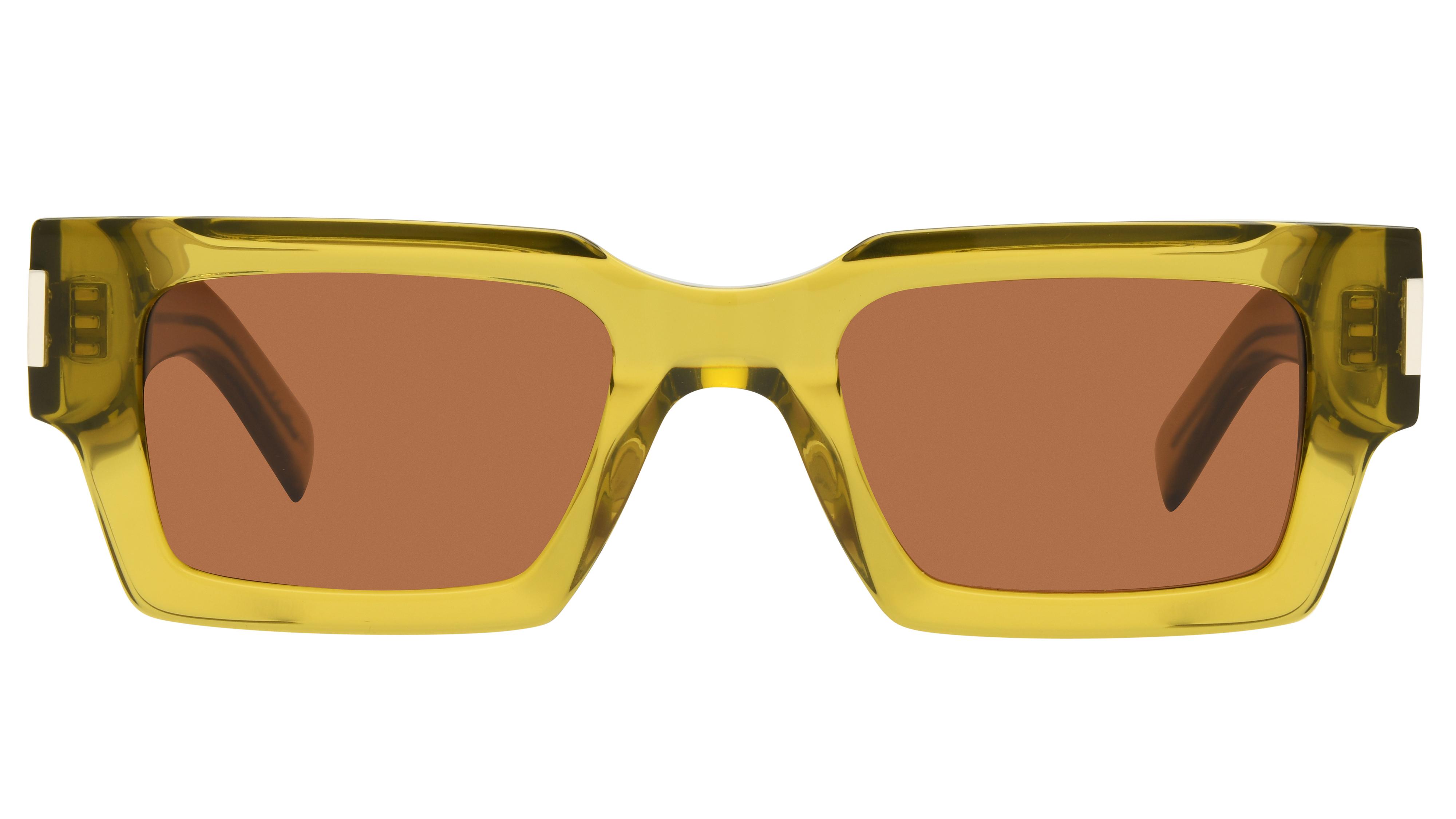 Lunettes de soleil Saint Laurent Mixte Vert Rectangle Sl572 Face