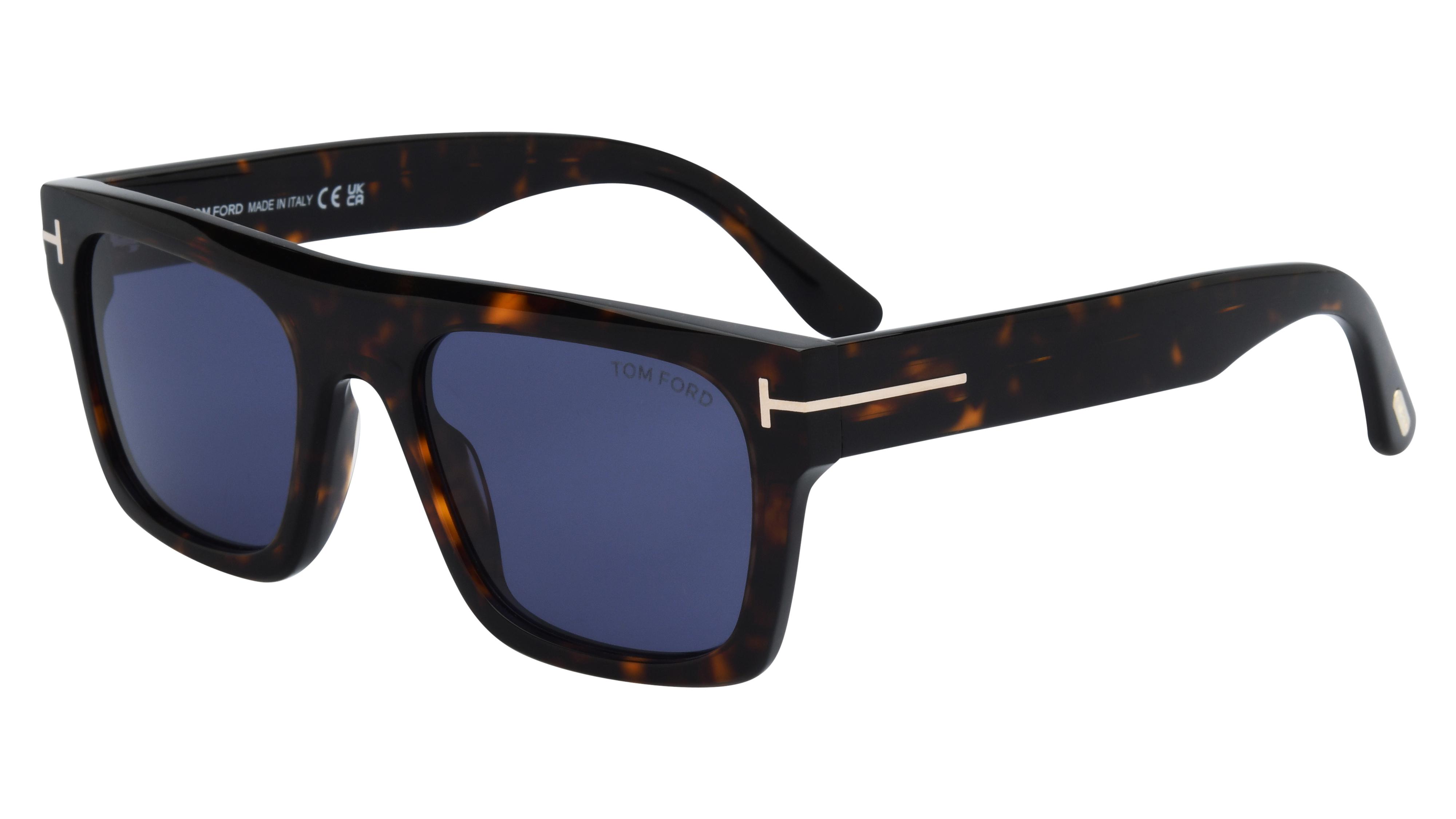 Lunettes de soleil Tom Ford Homme Écaille Carré ft1337 Trois-Quart