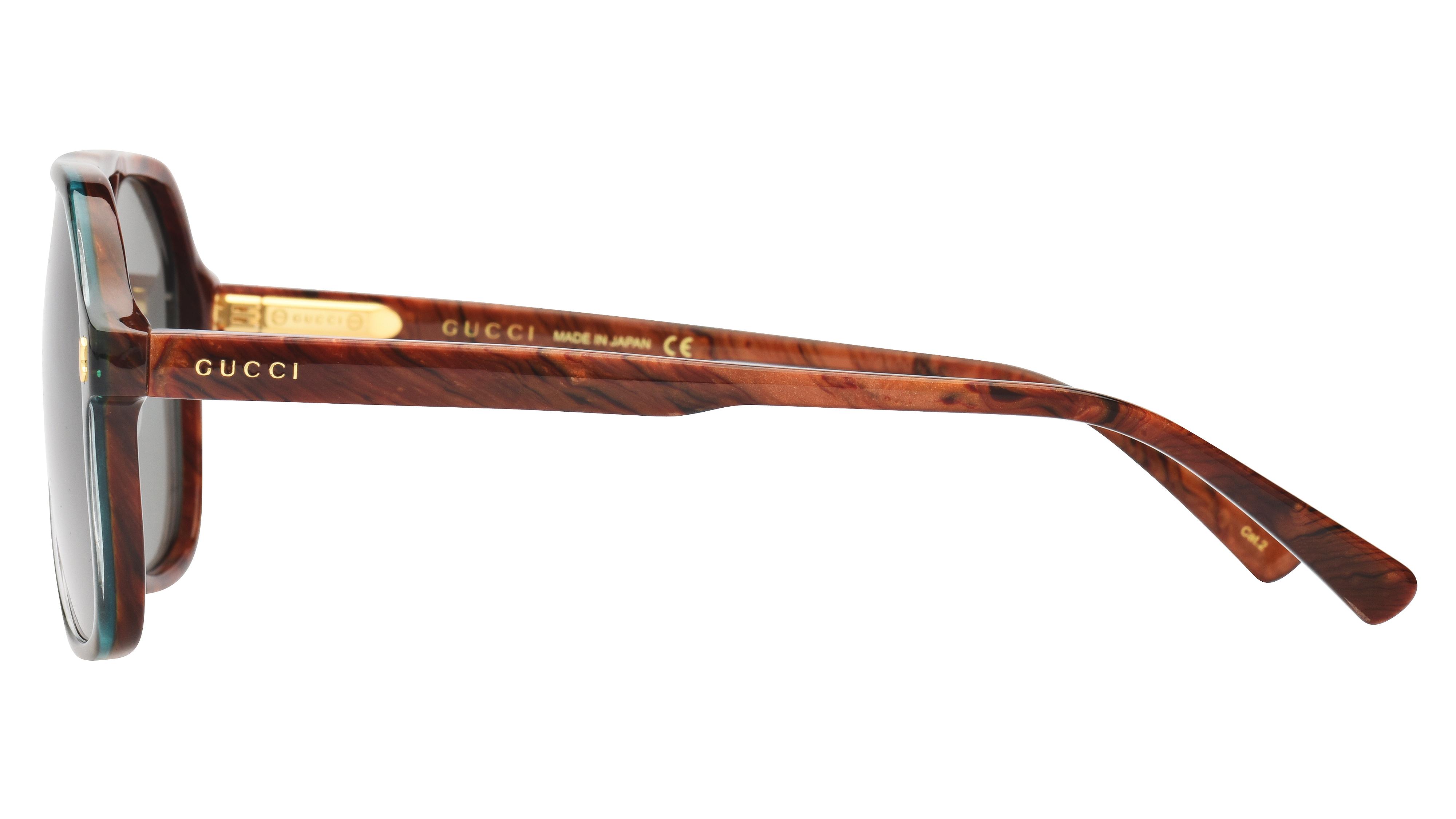 Lunettes de soleil Gucci Homme Bleu Aviateur Gg1042S Gauche