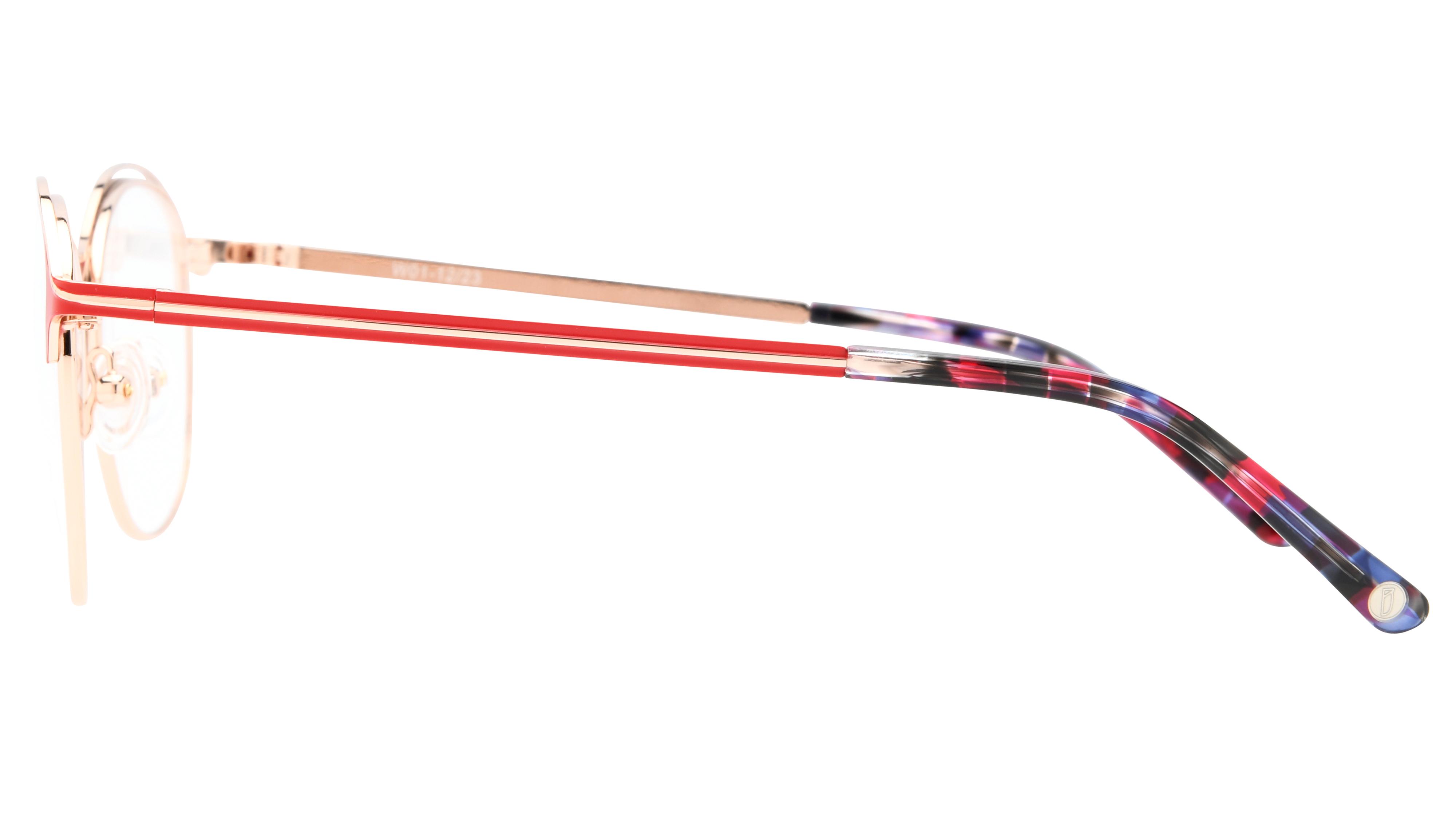 Lunettes de vue Baïa Femme Rouge Aviateur Baa2207 Gauche