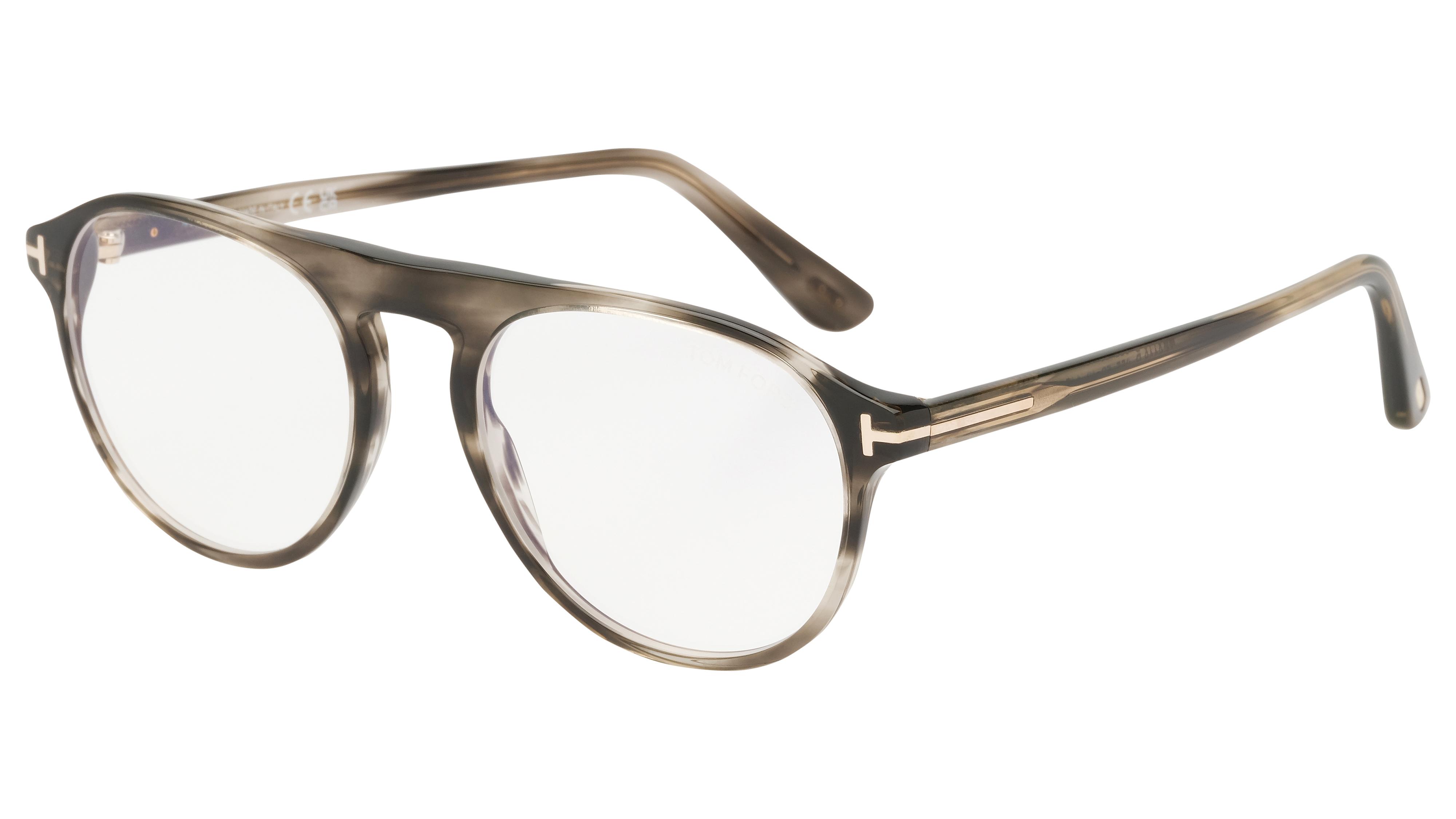 Lunettes de vue Tom Ford Homme Écaille Aviateur FT6118-B Trois-Quart