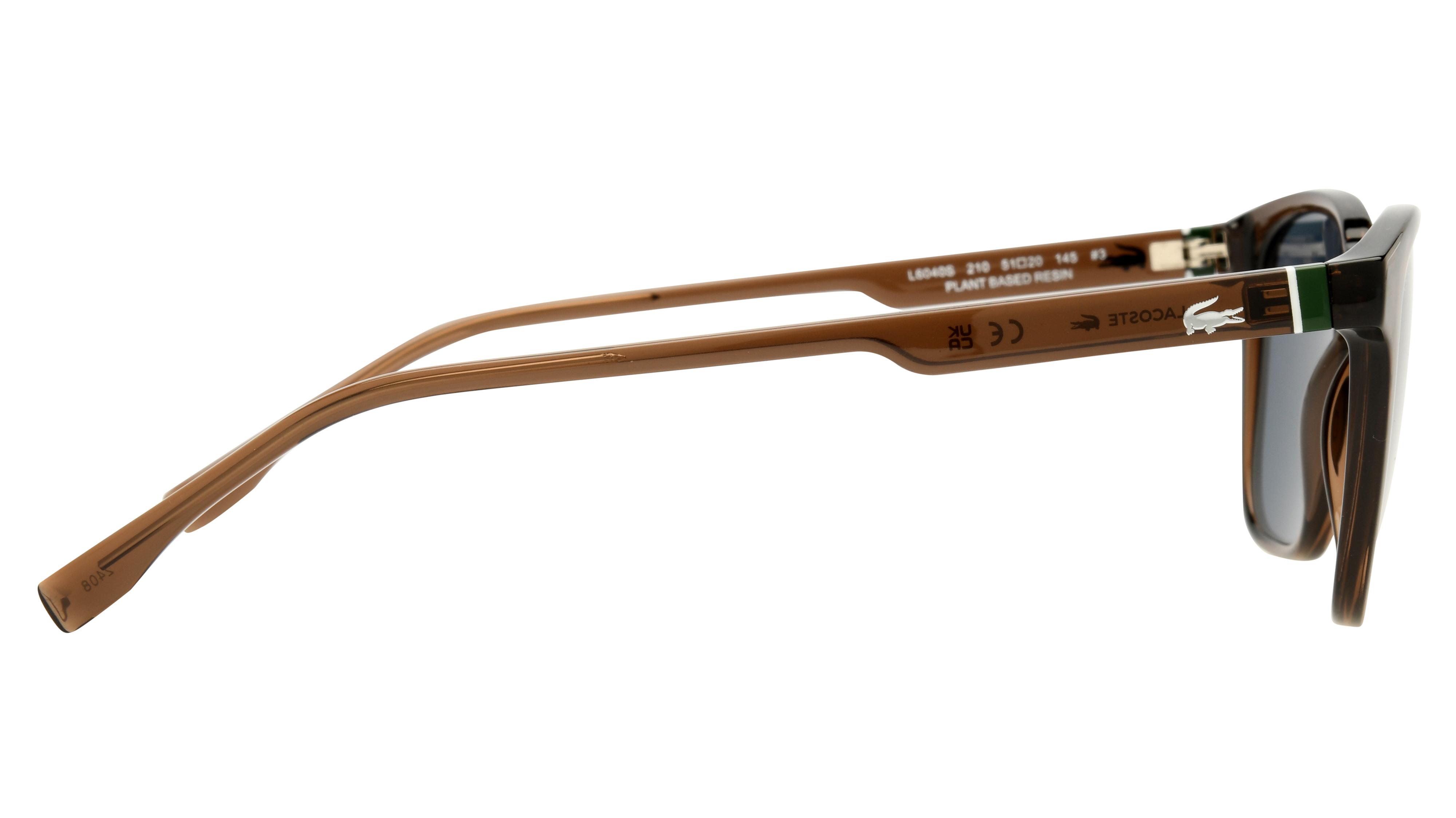 Lunettes de soleil Lacoste Homme Marron Rectangle L6040S Droite