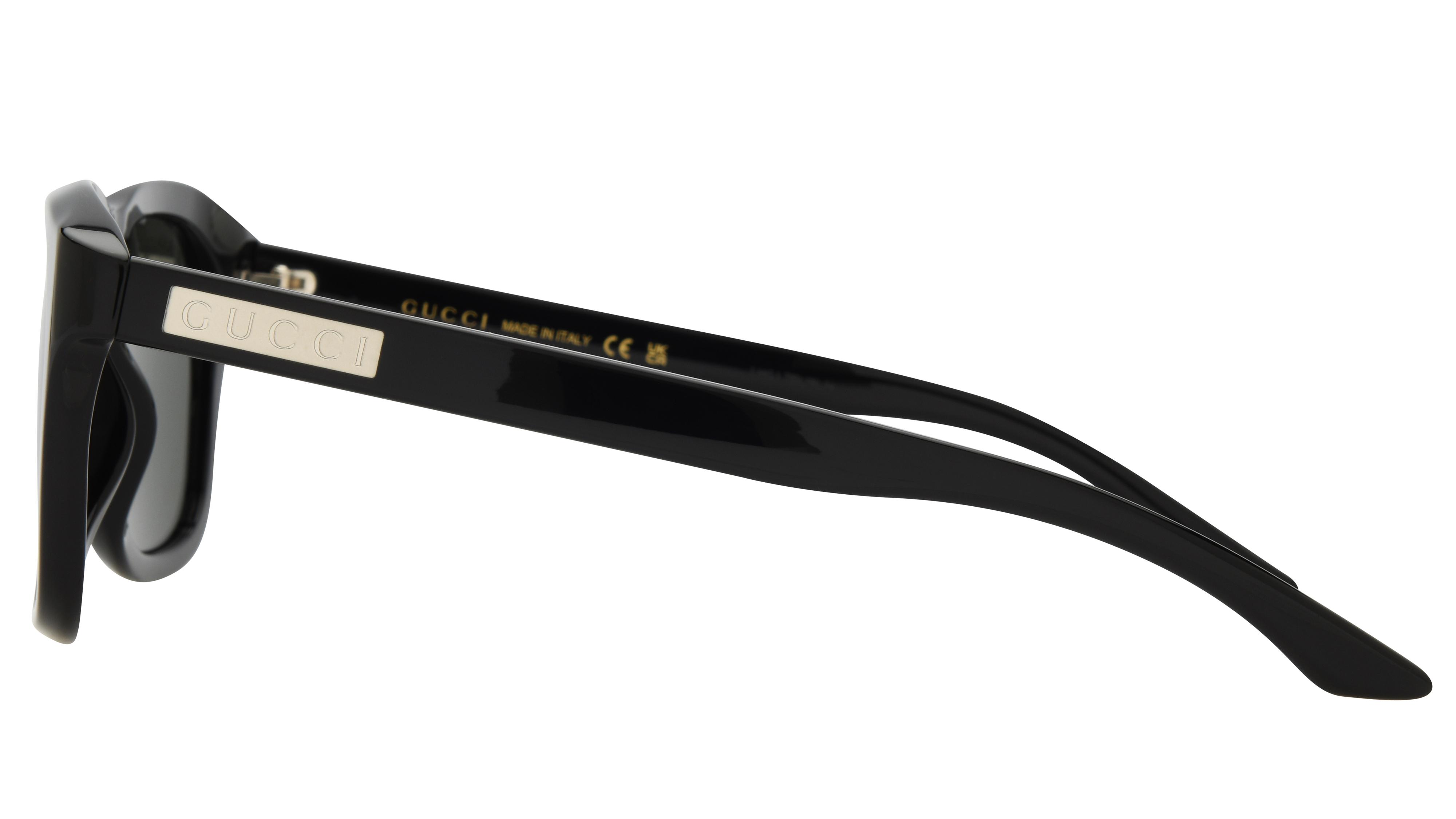 Lunettes de soleil Gucci Homme Noir Rectangle Gg2077S Gauche