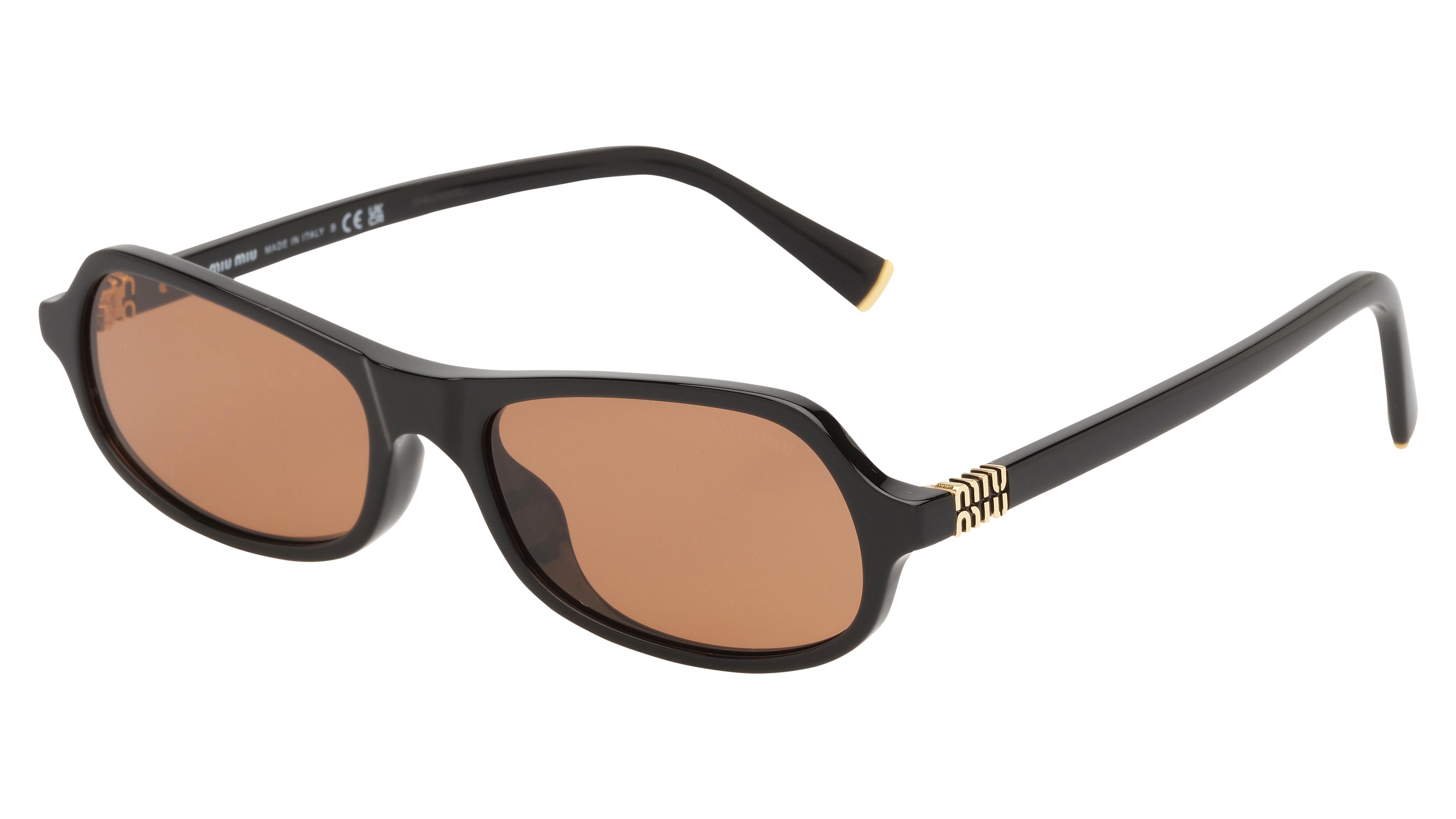 Lunettes de soleil Miu Miu Femme Noir Rectangle MU Trois-Quart