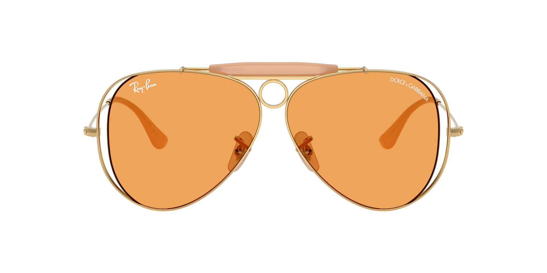 Lunettes de soleil Ray-Ban Mixte Or Aviateur RB3138M Face