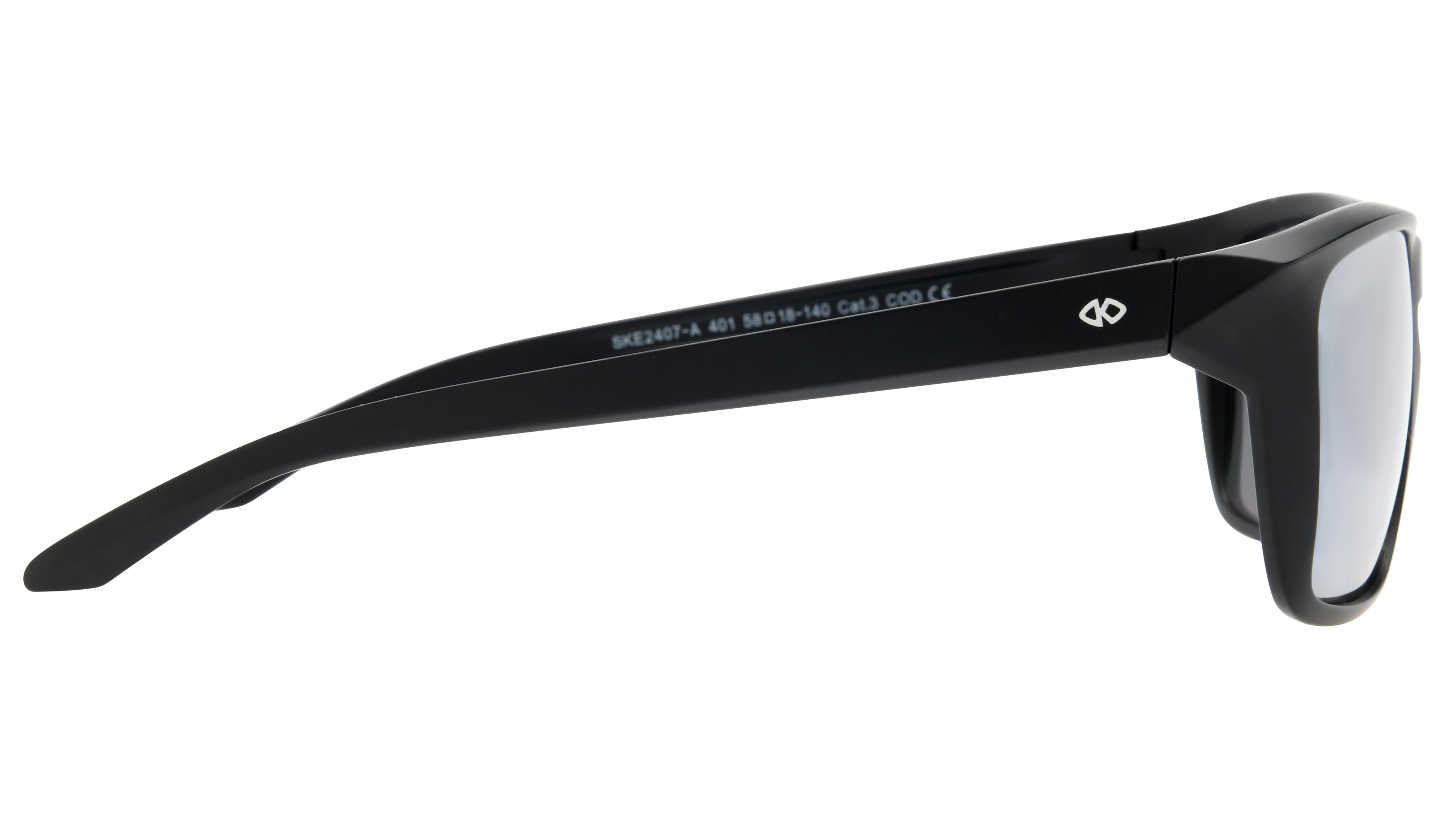 Lunettes de soleil Signature Krys Mixte Noir Rectangle Ske2407-A Droite