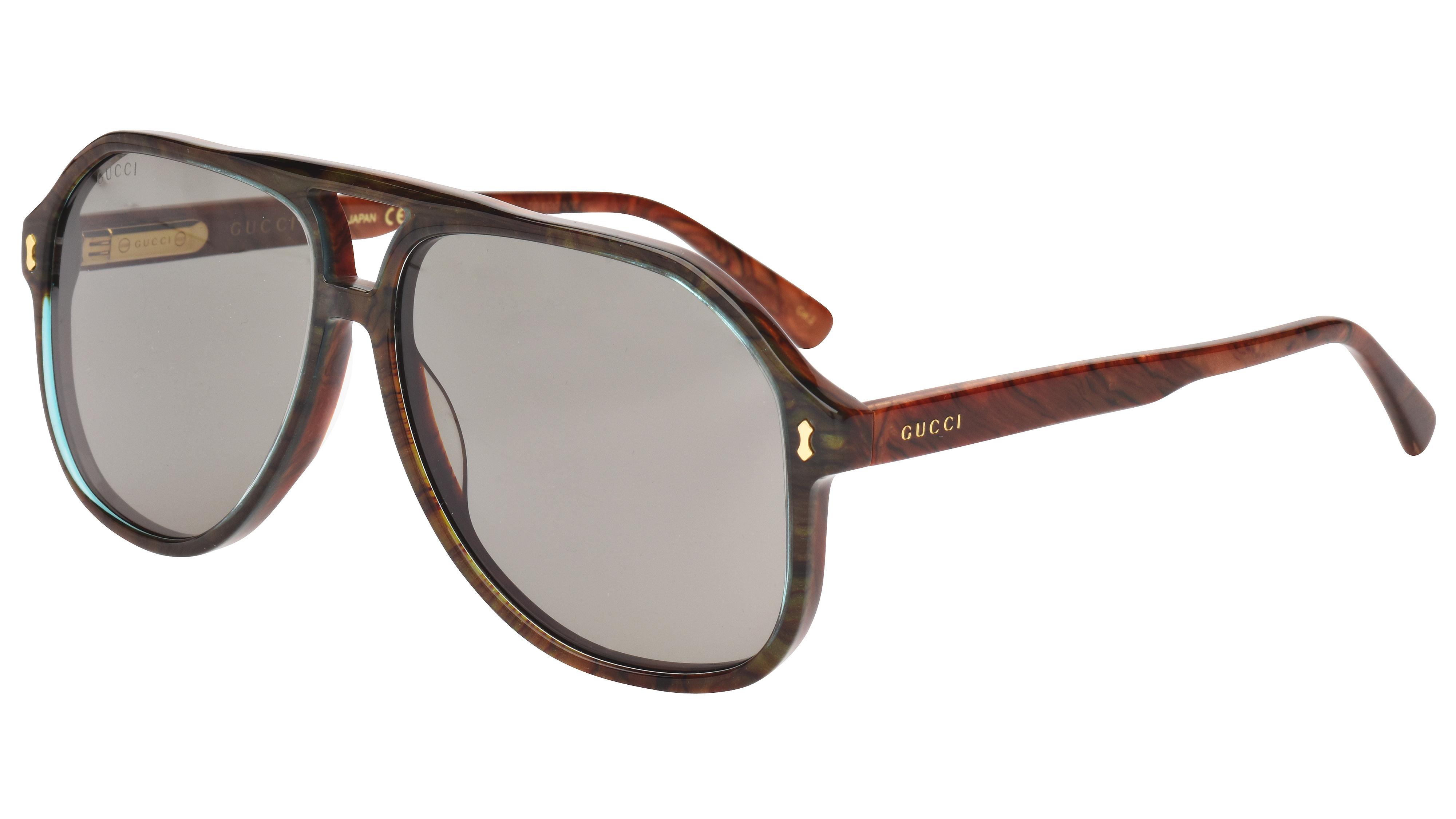 Lunettes de soleil Gucci Homme Bleu Aviateur Gg1042S Trois-Quart