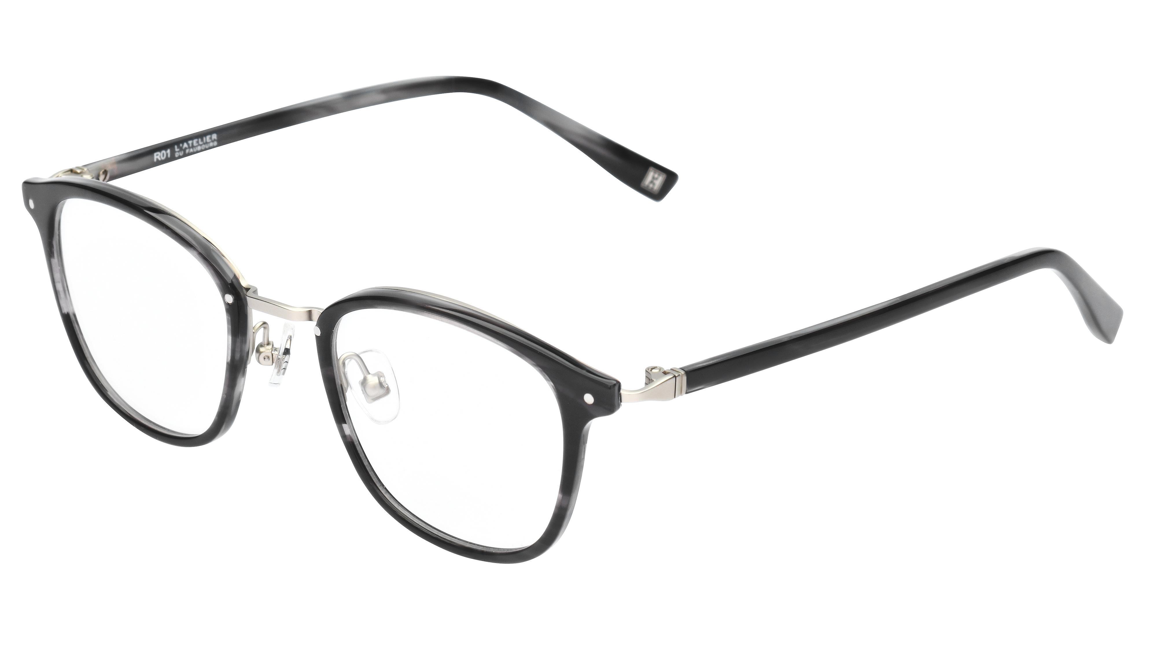 Lunettes de vue L'Atelier du Faubourg Homme Gris Rectangle Adf1901 Trois-Quart