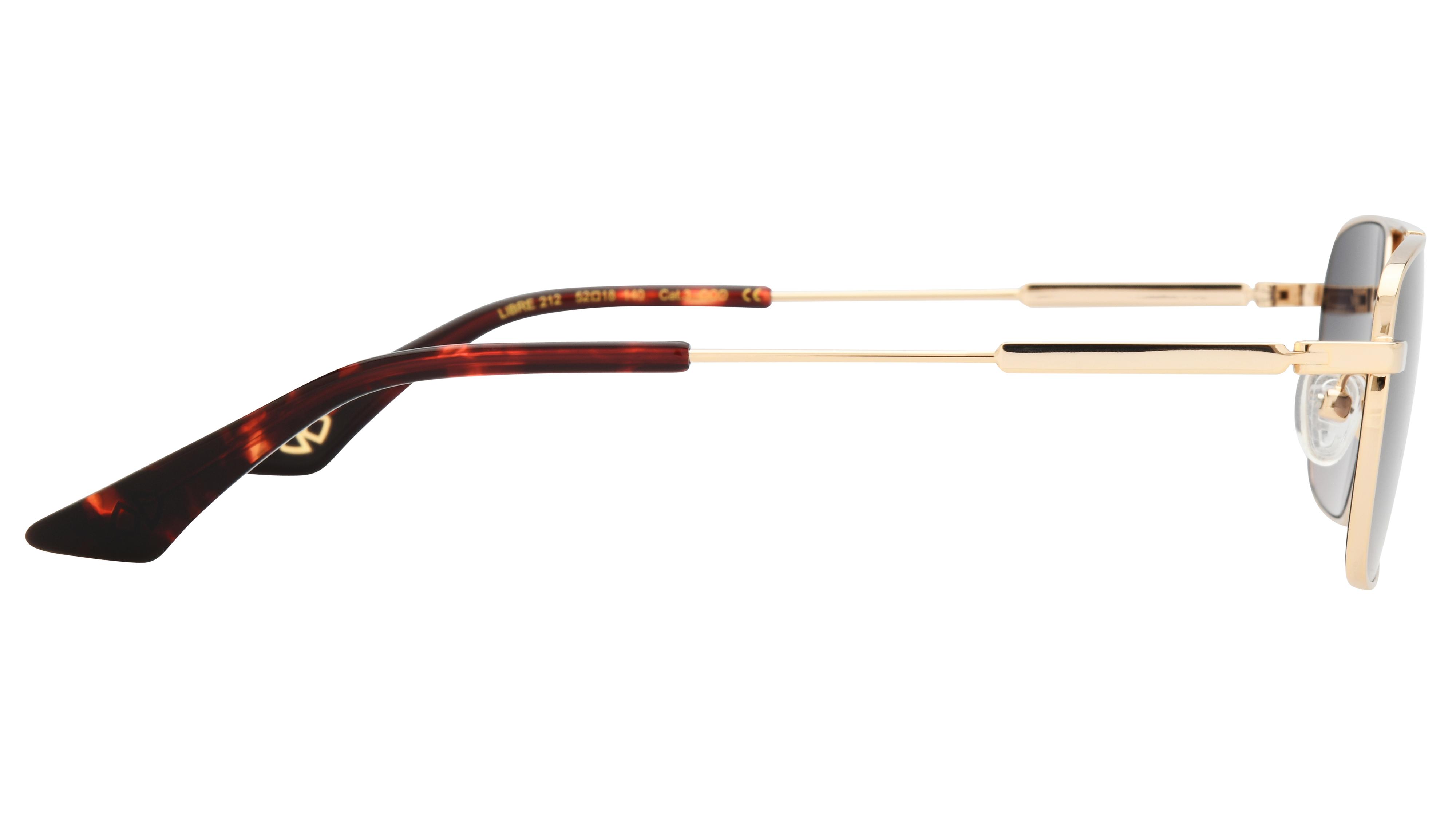 Lunettes de soleil Signature Krys Mixte Or Rectangle libre Droite