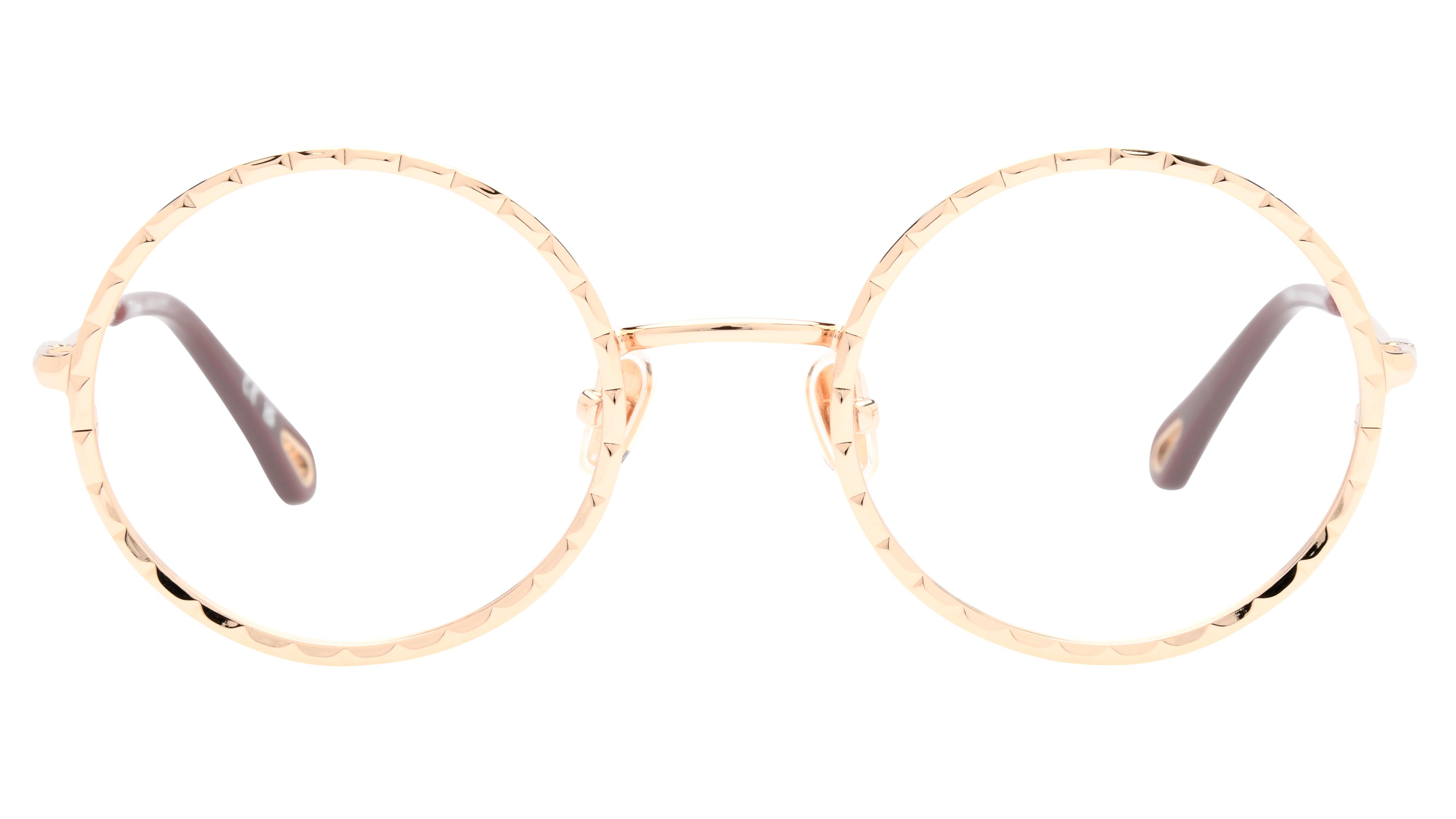 Lunettes de vue Chloé Femme Or Ronde Ch0232O Face