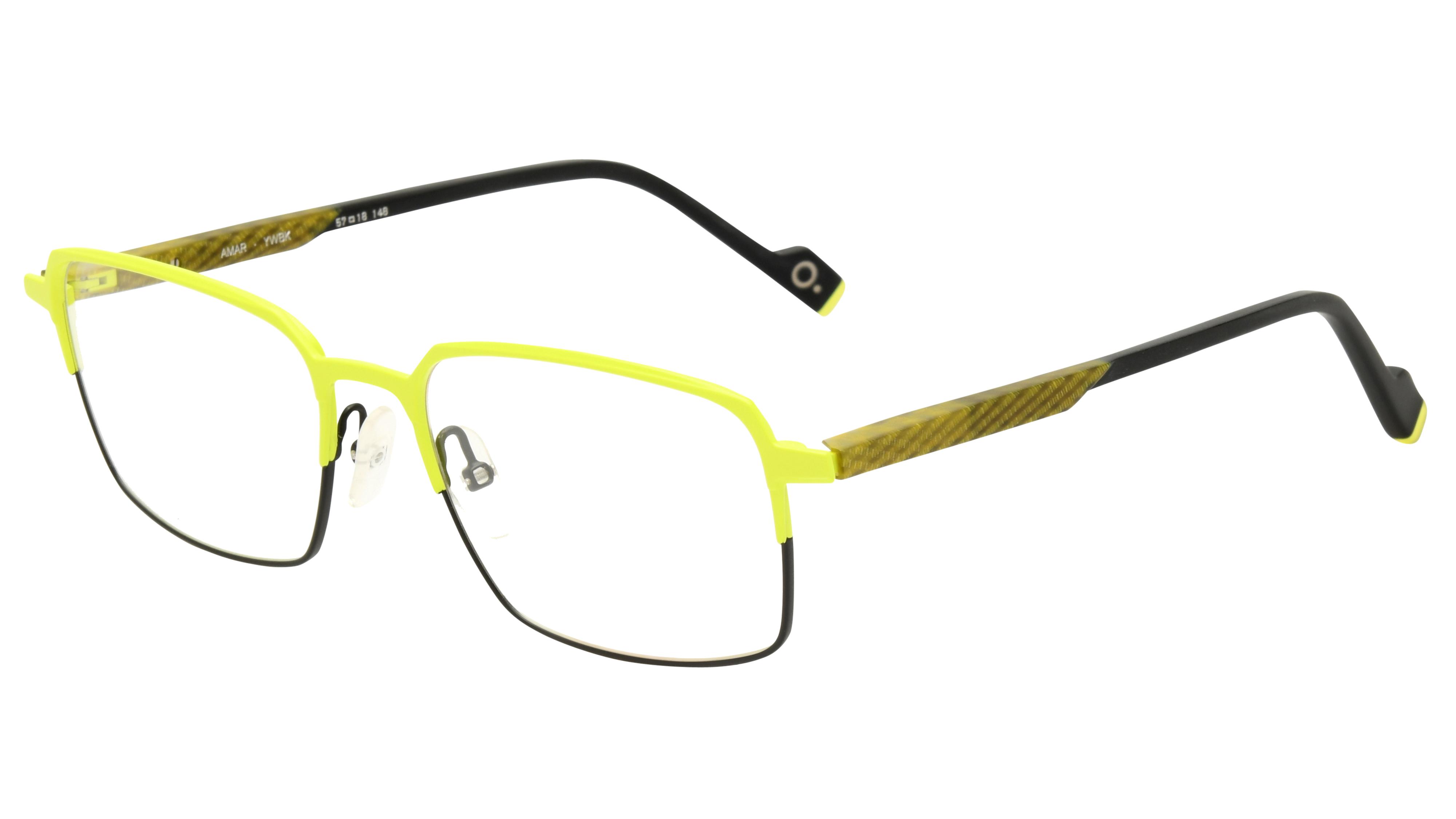 Lunettes de vue Etnia Barcelona Homme Jaune Rectangle Amar Trois-Quart