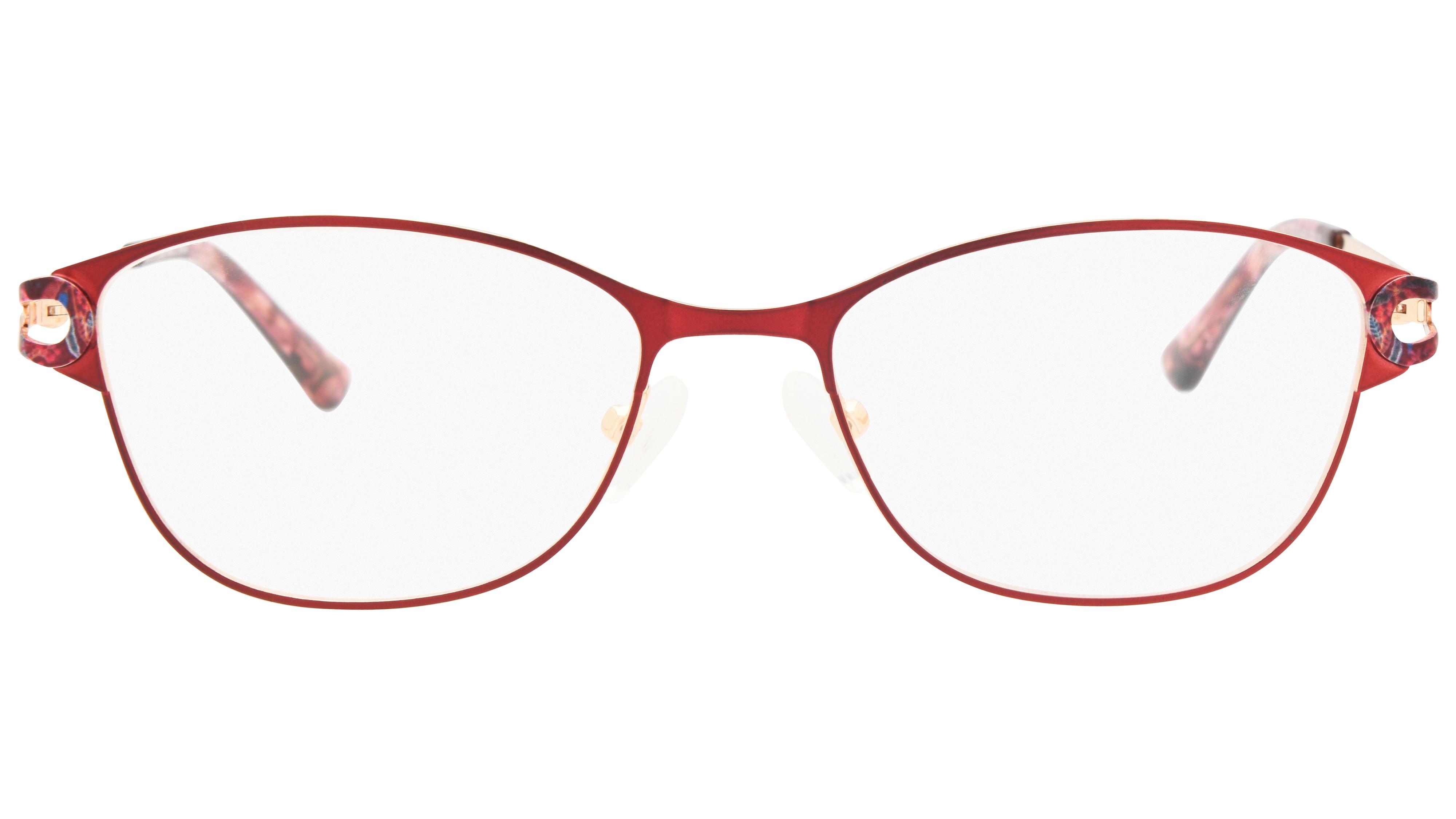 Lunettes de vue Baïa Femme Rouge Rectangle baa2602 Face