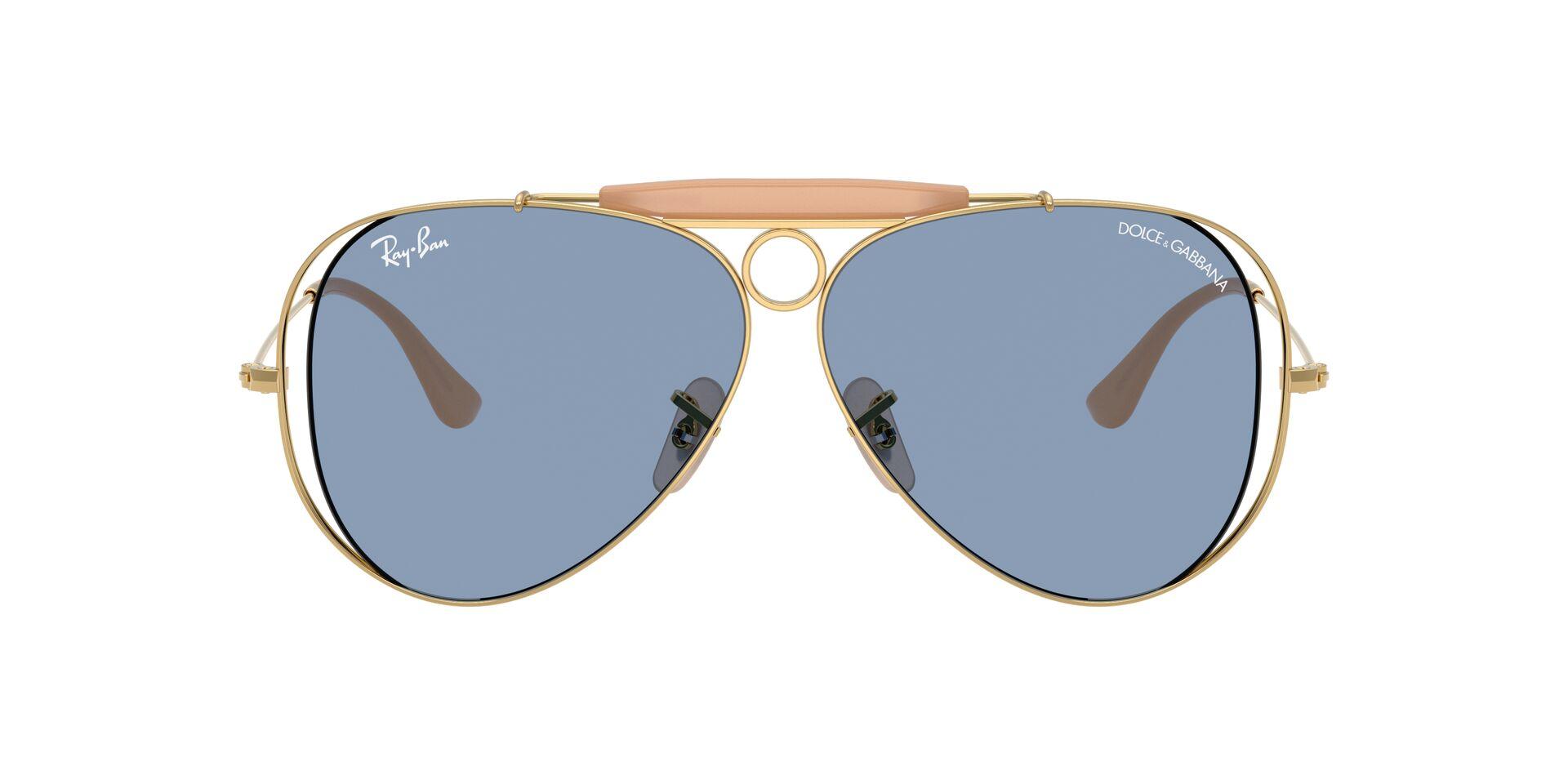 Lunettes de soleil Ray-Ban Mixte Or Aviateur RB3138M Face