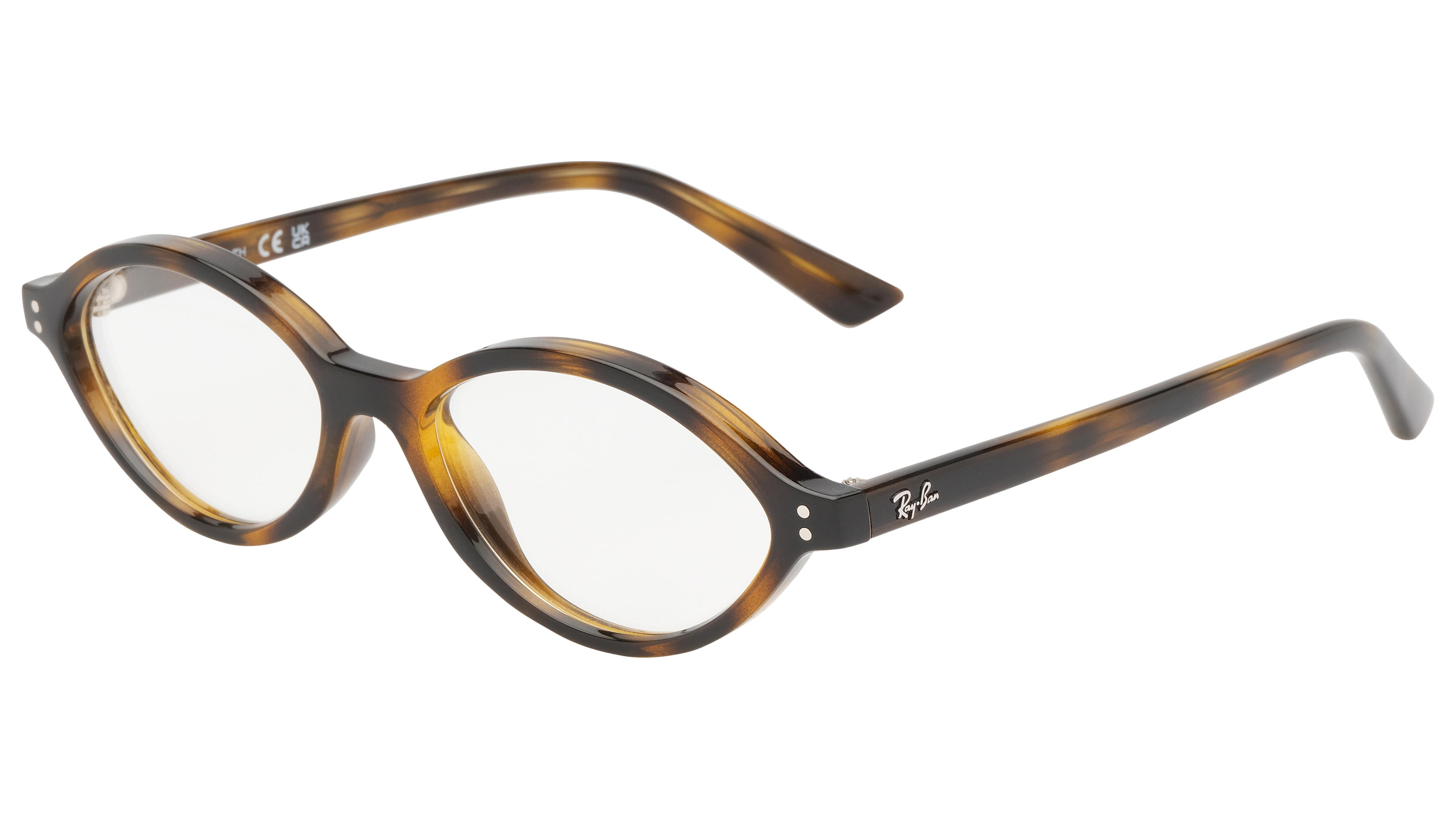 Lunettes de vue Ray-Ban Mixte Écaille Ovale rx7265 Trois-Quart