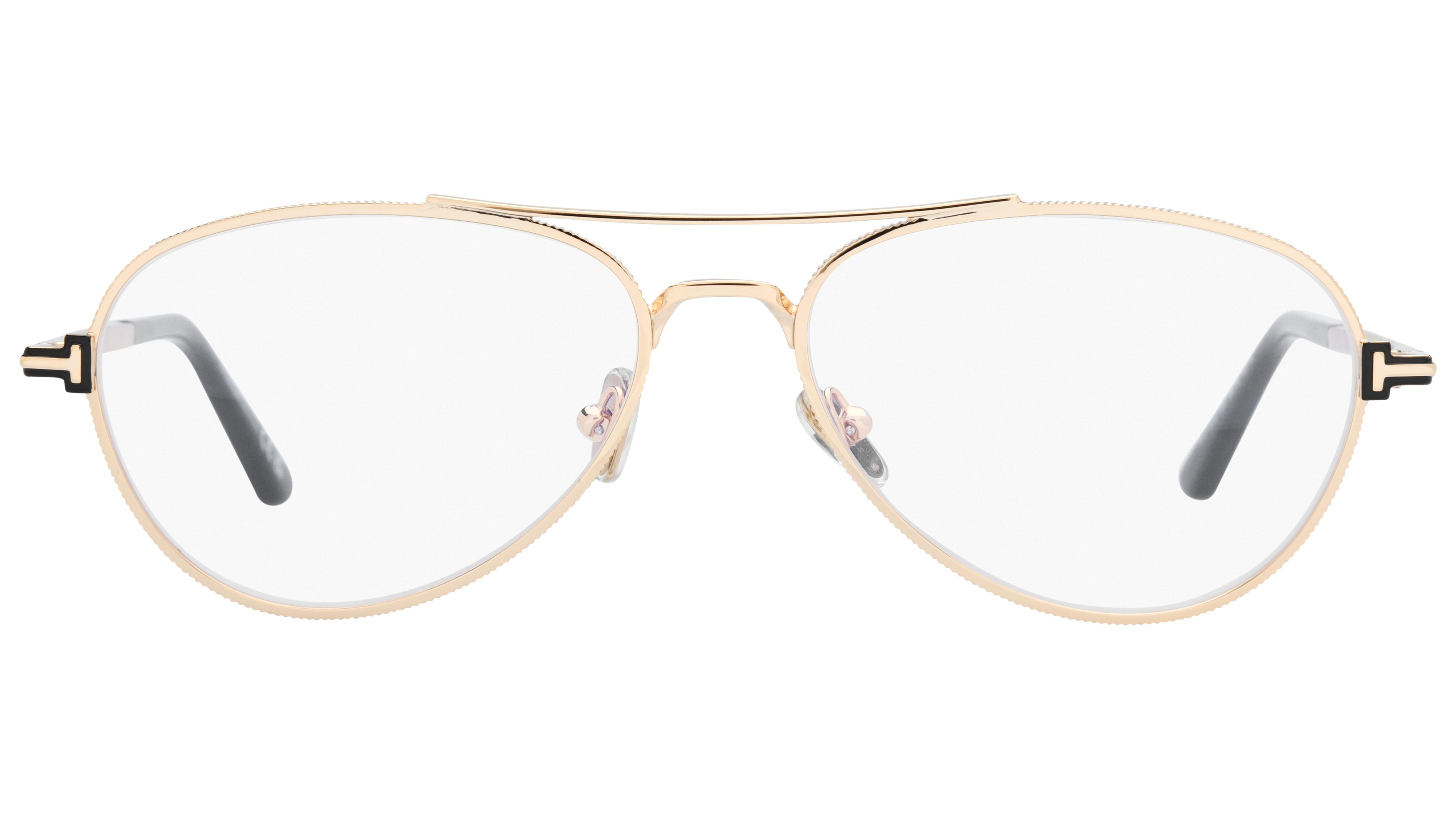 Lunettes de vue Tom Ford Homme Or Aviateur ft6128-b Face