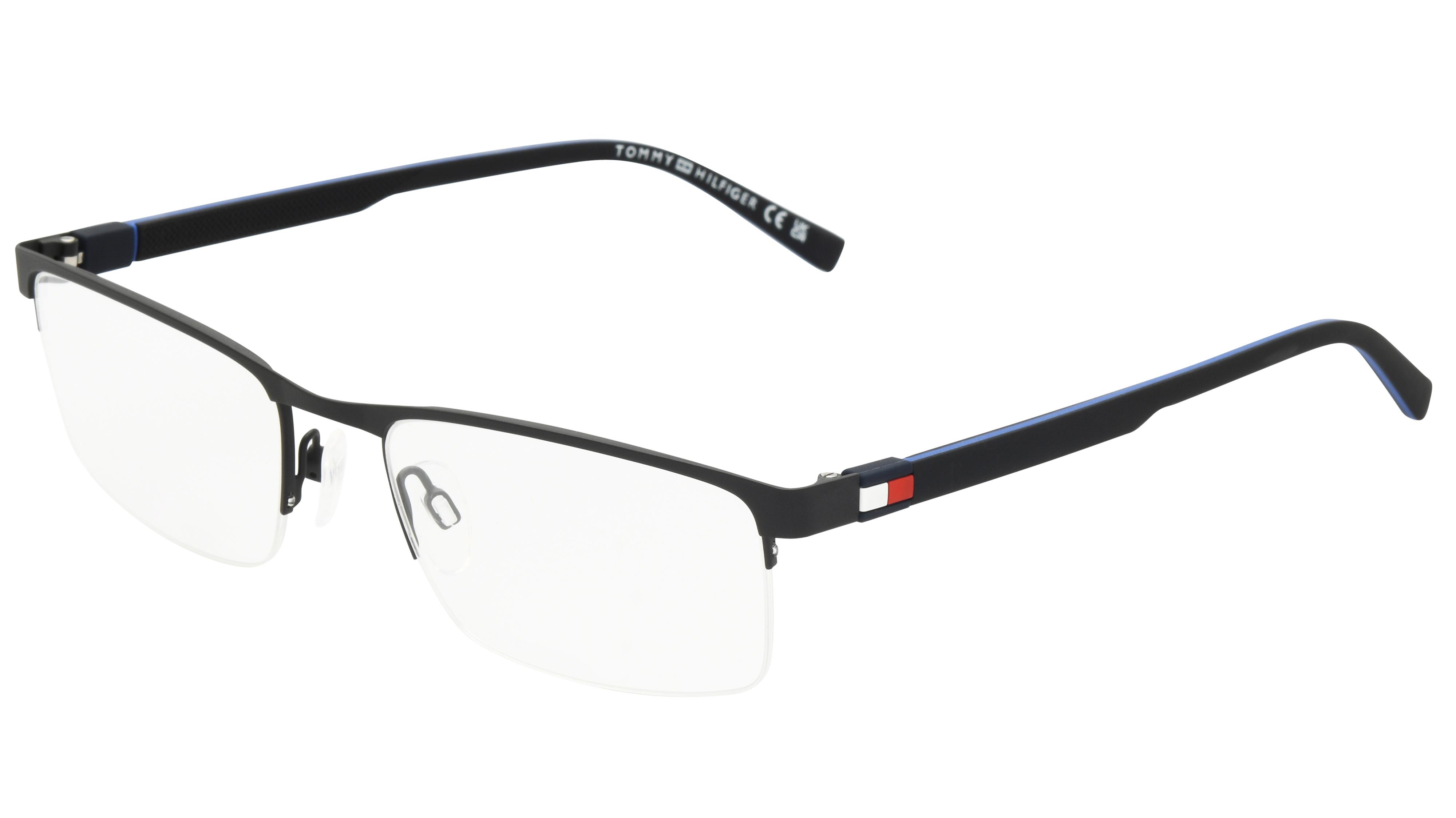 Lunettes de vue Tommy Hilfiger Homme Noir Rectangle Th2322 Trois-Quart
