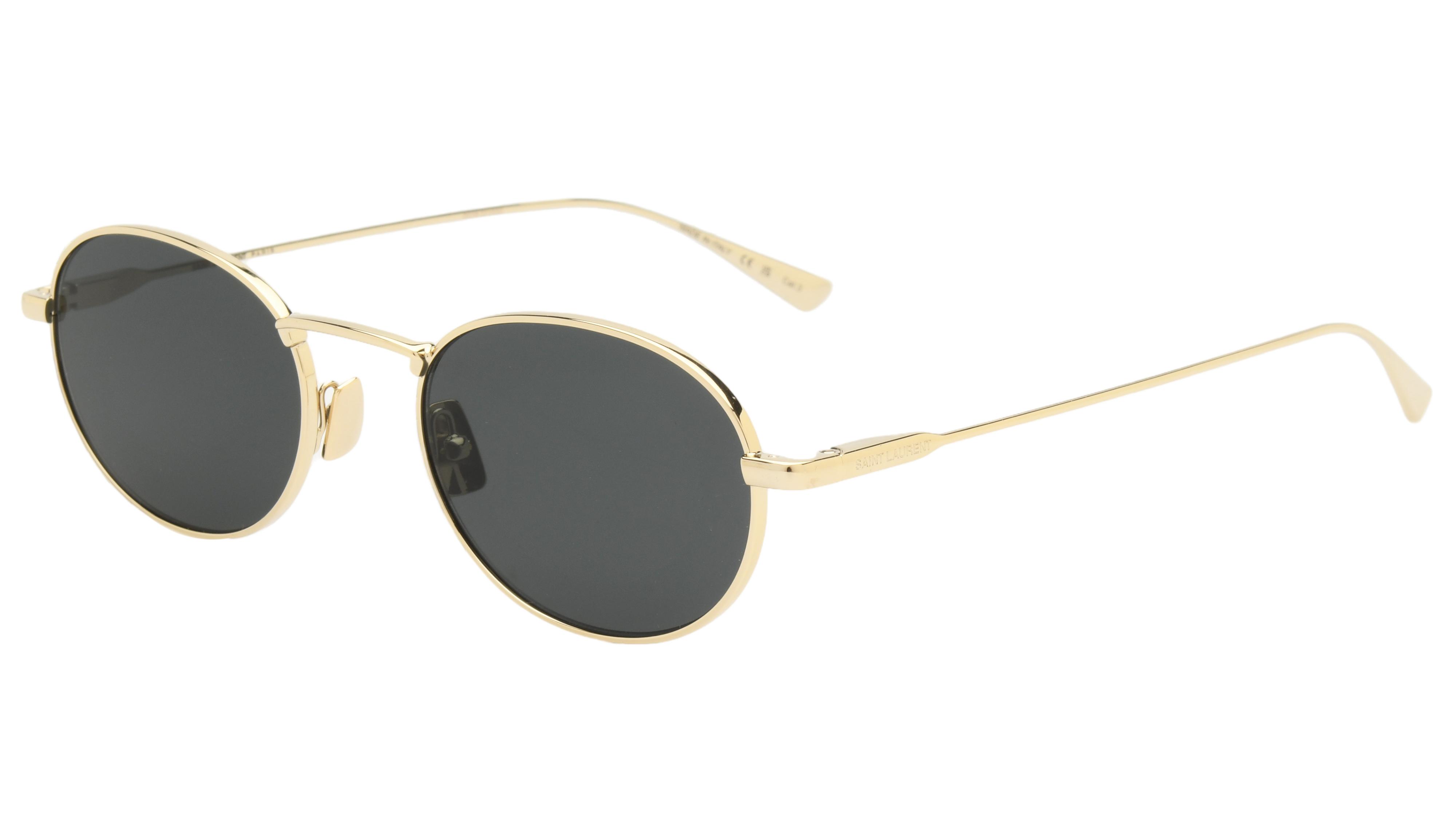 Lunettes de soleil Saint Laurent Homme Or Ronde sl799 Trois-Quart