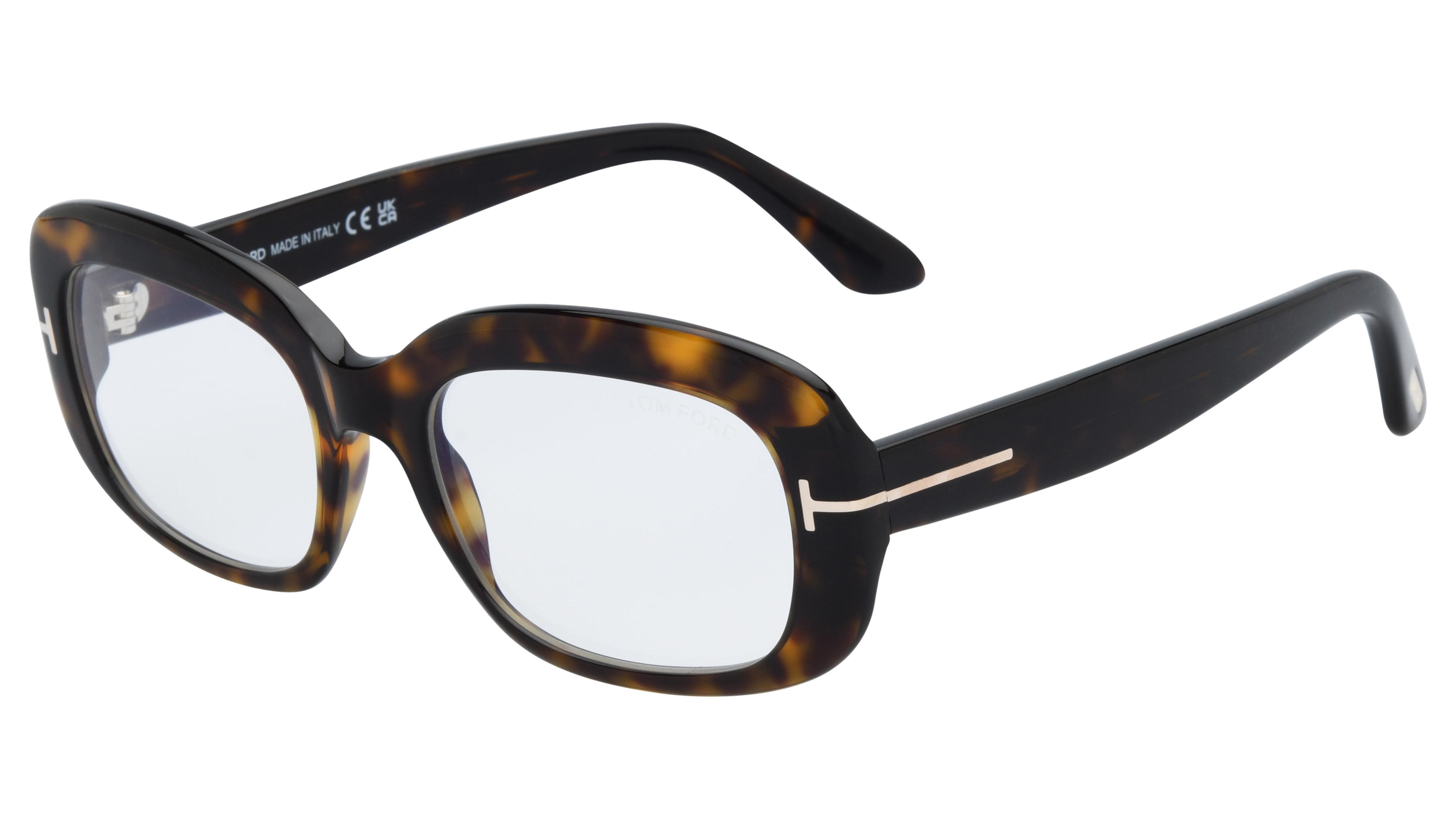 Lunettes de vue Tom Ford Femme Écaille Rectangle ft6174-b Trois-Quart