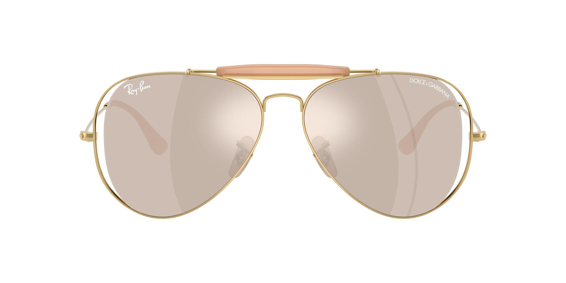 Lunettes de soleil Ray-Ban Mixte Or Aviateur RB3029M Face