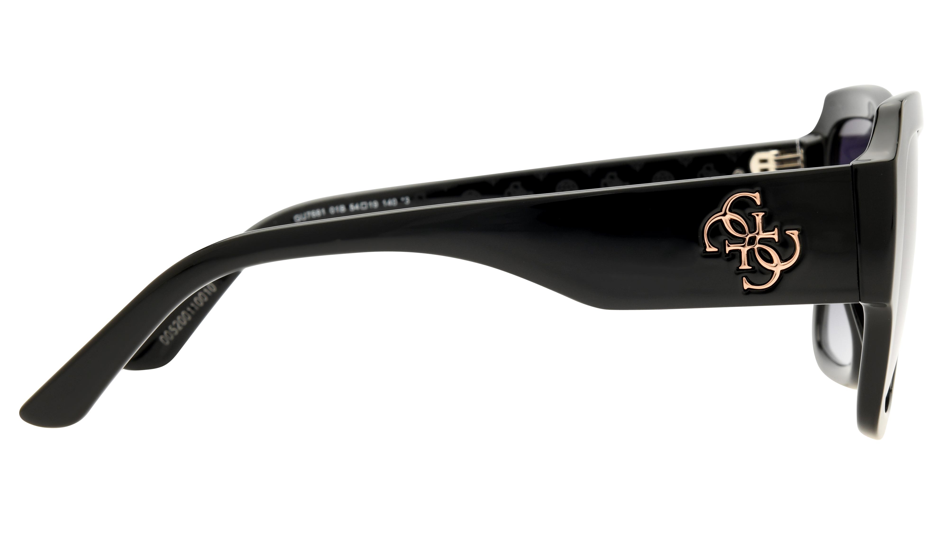 Lunettes de soleil Guess GU7681 01B Noir Brillant Carré Krys