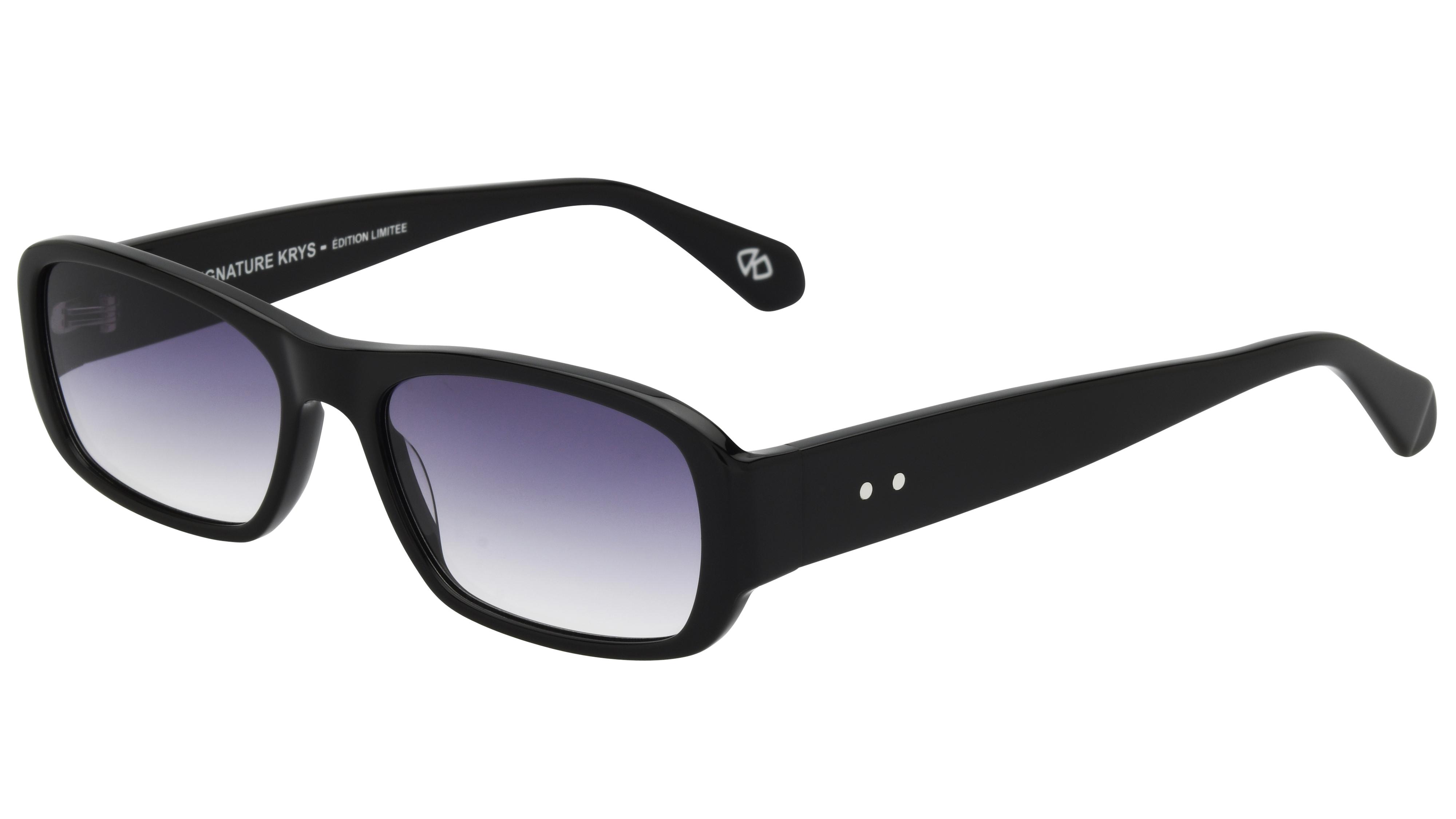 Lunettes de soleil Signature Krys Mixte Noir Rectangle will Trois-Quart