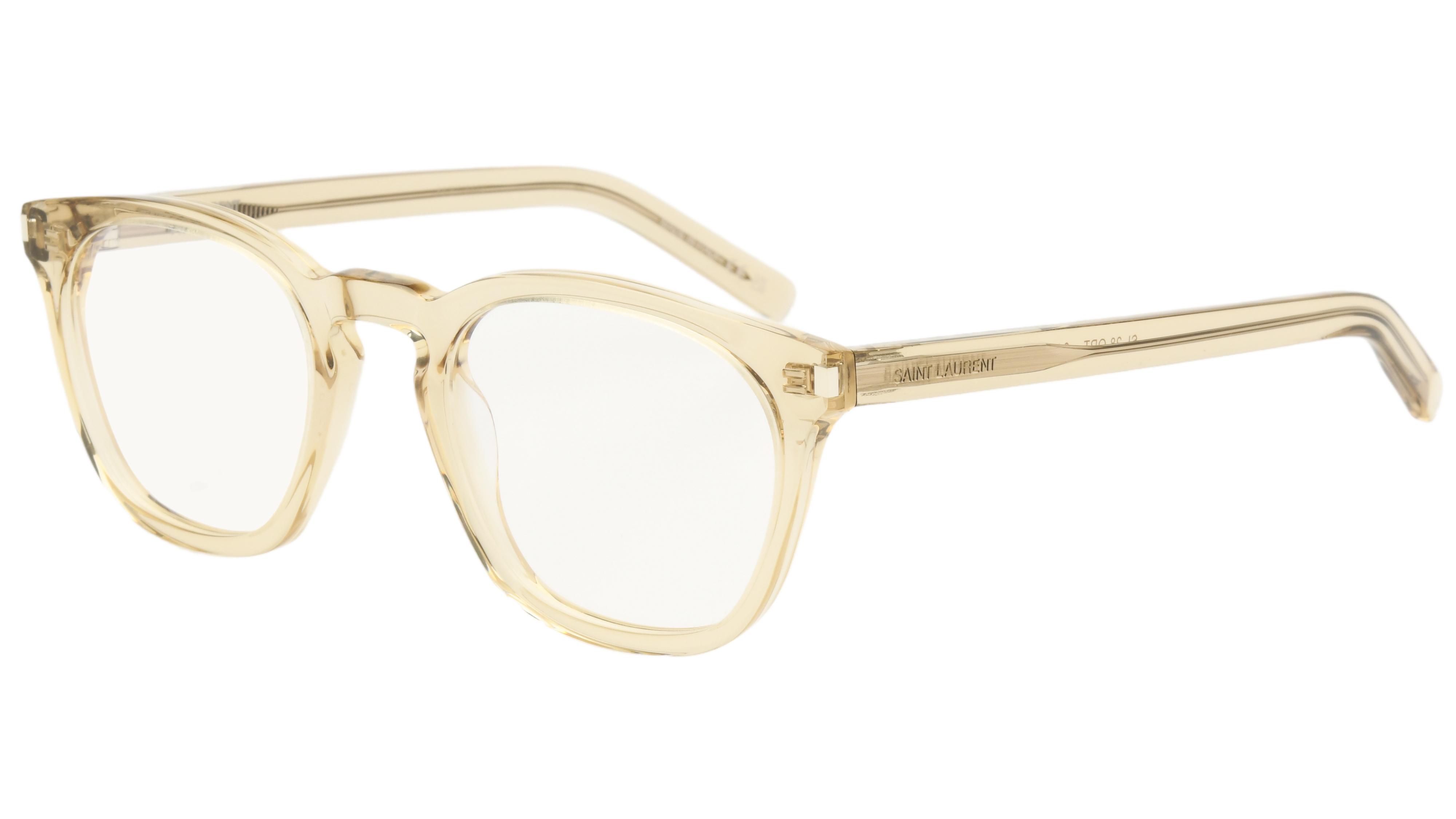 Lunettes de vue Saint Laurent Mixte Jaune Ronde Sl28 Trois-Quart