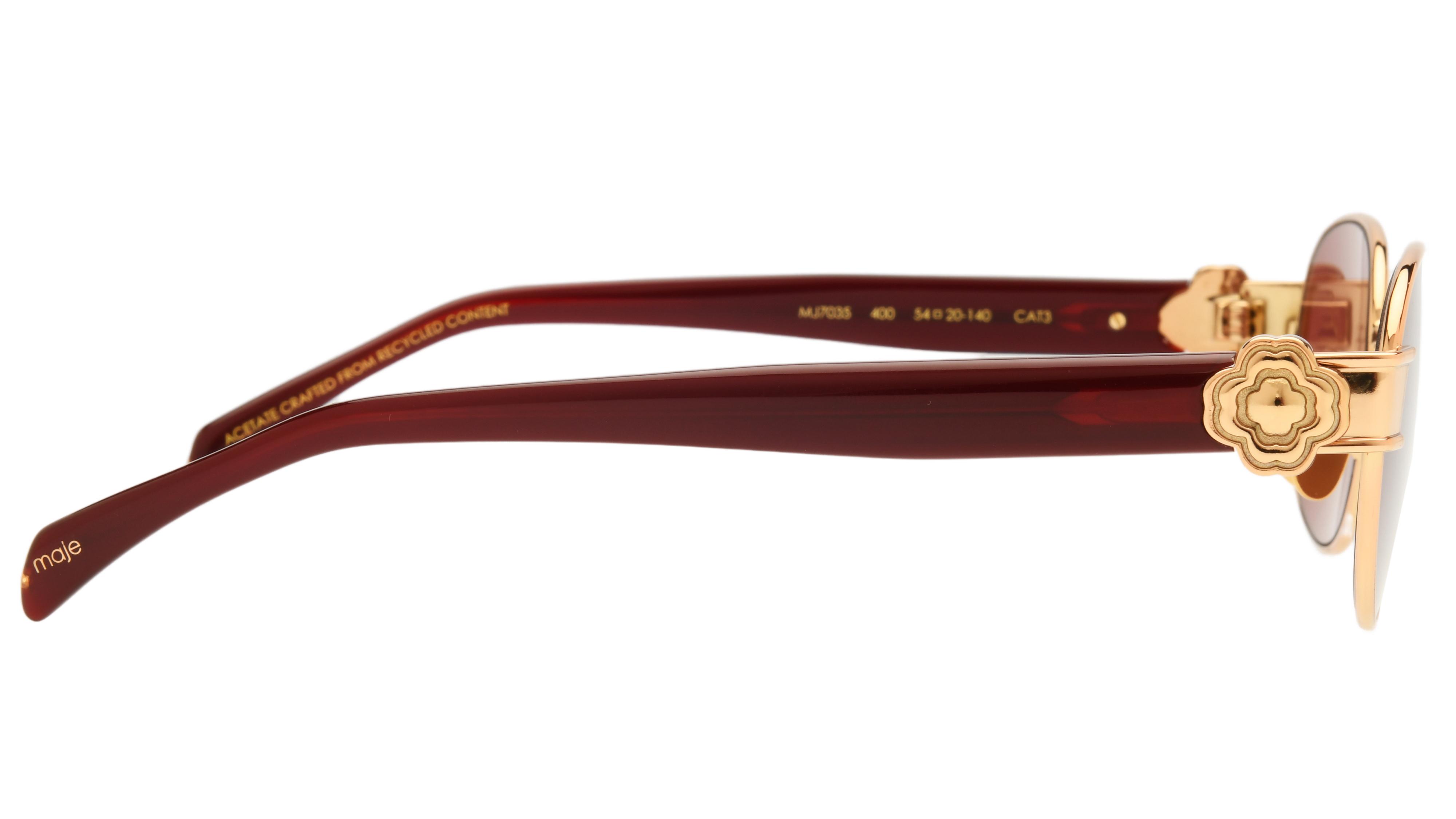 Lunettes de soleil Maje Femme Or Rectangle MJ7035 Droite
