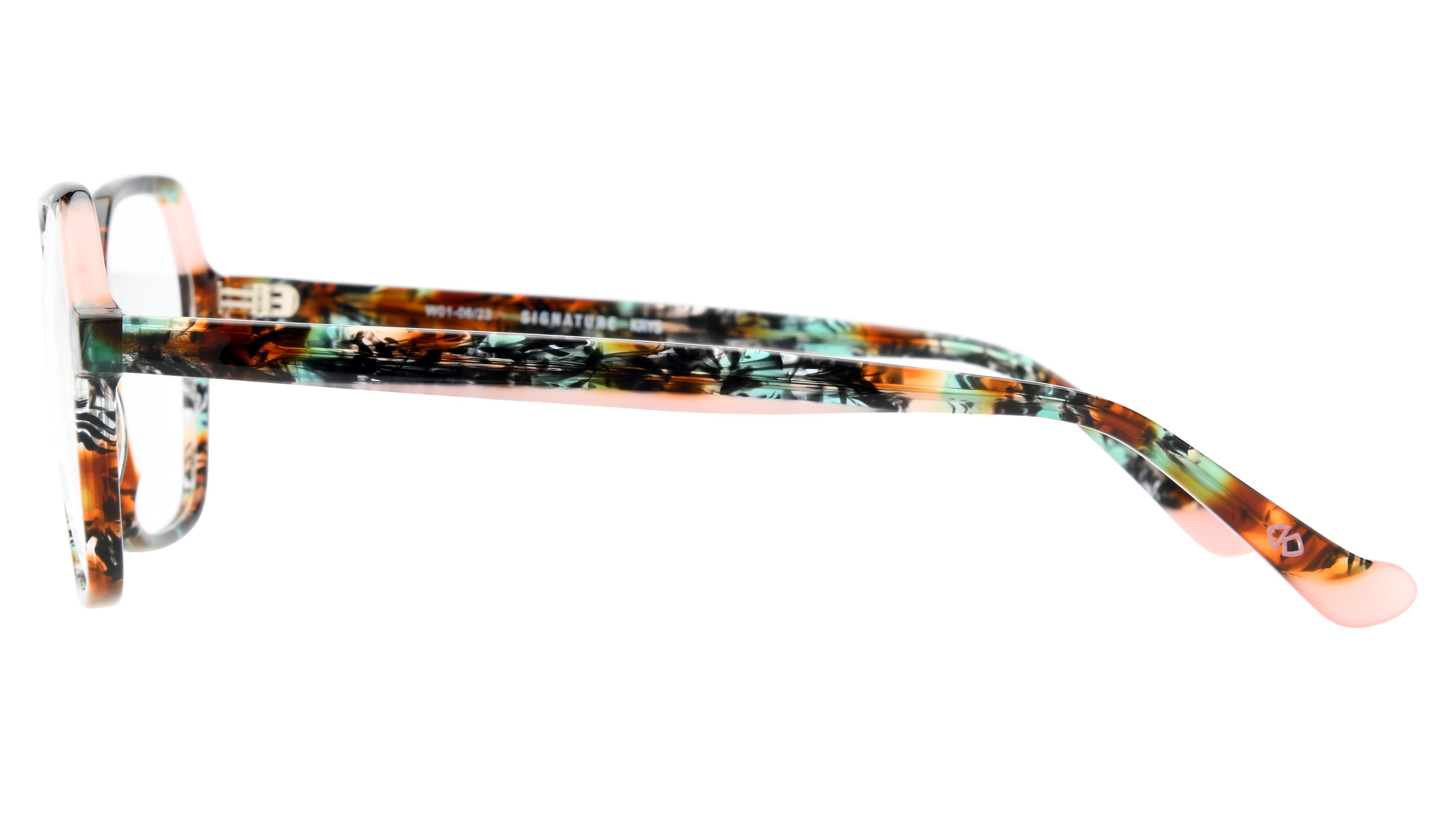 Lunettes de vue Signature Krys Femme Bleu Rectangle Kis2401 Gauche