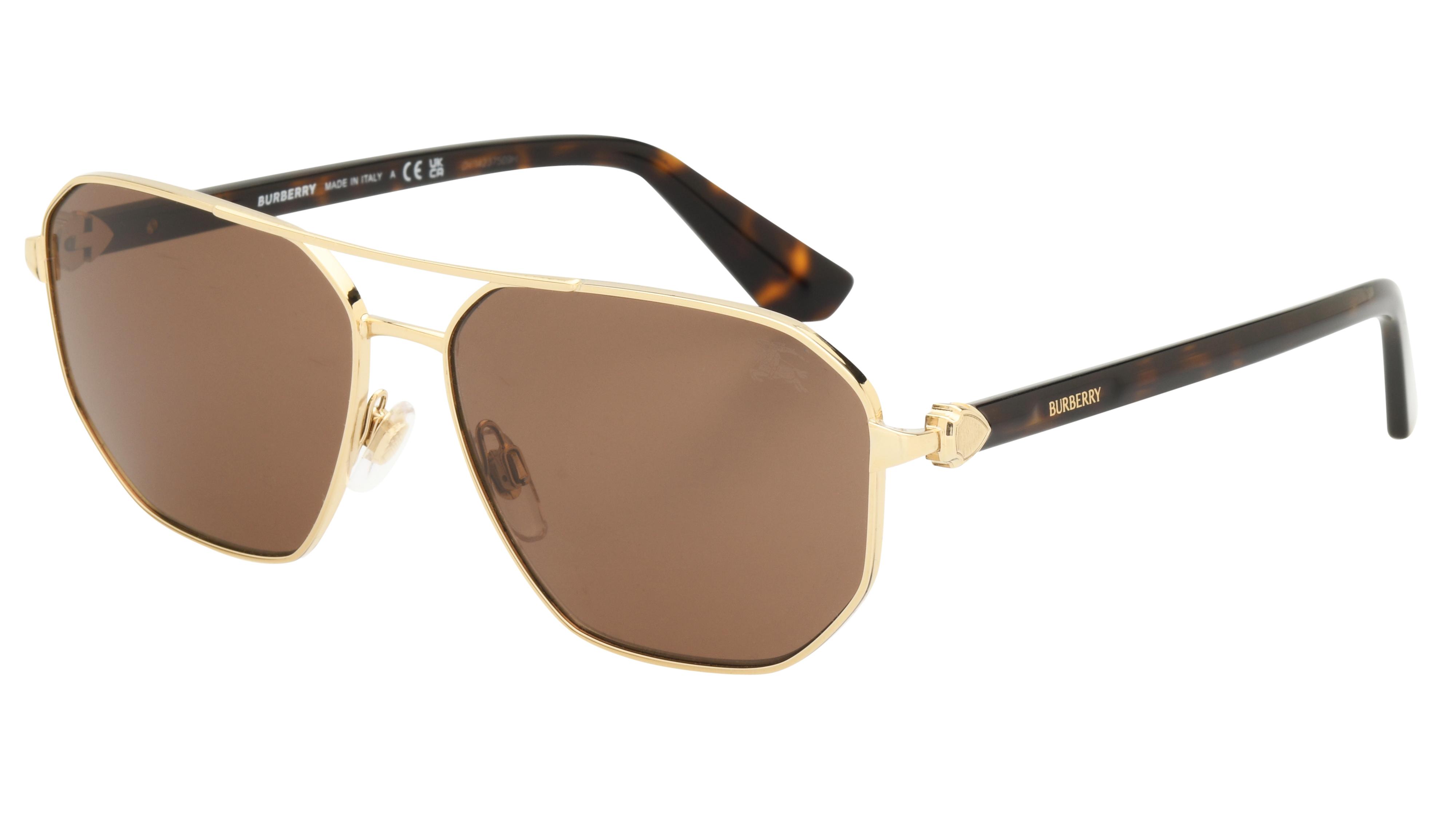 Lunettes de soleil Burberry Homme Or Aviateur 0Be3166 Trois-Quart