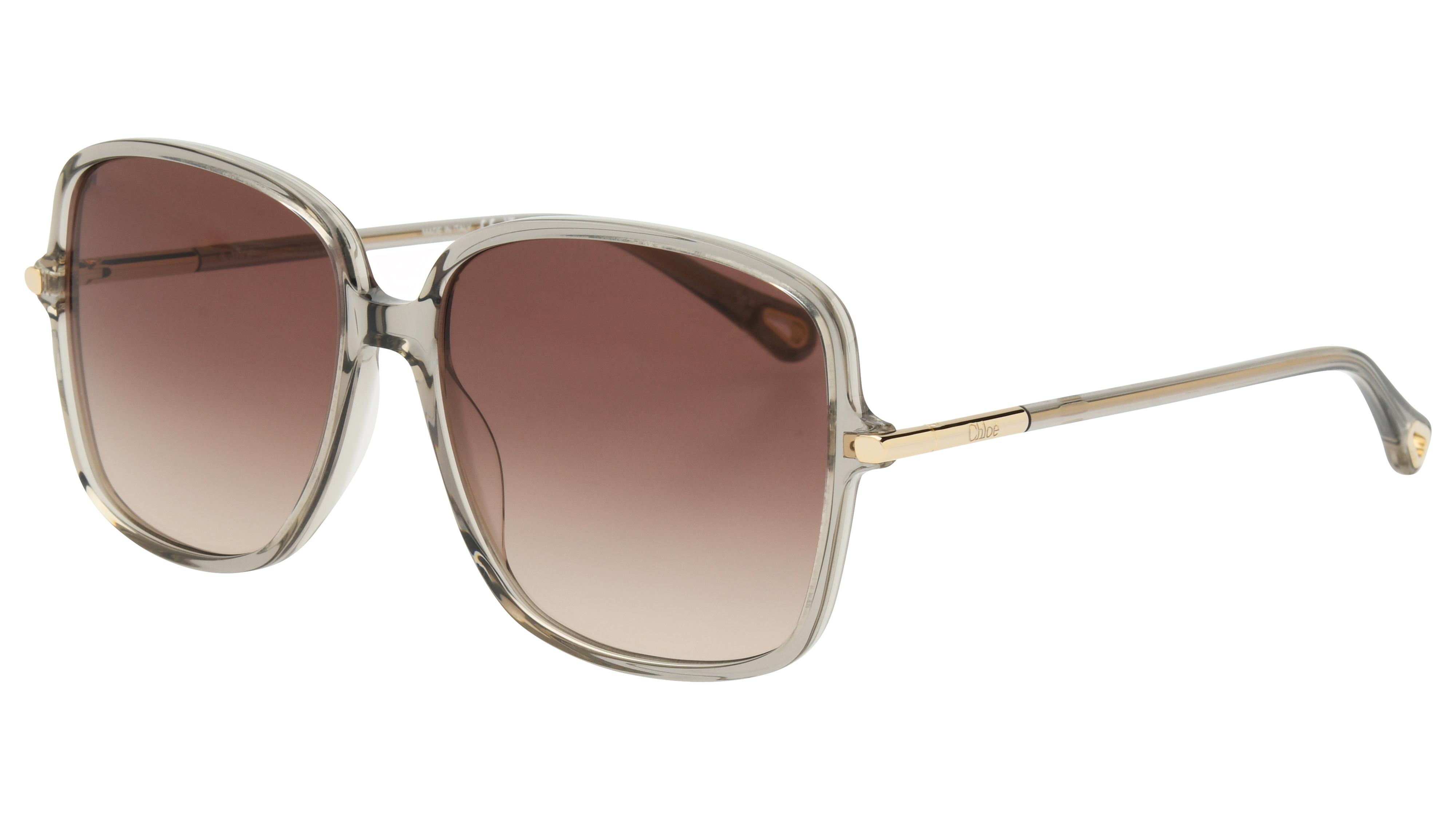 Lunettes de soleil Chloé Femme Gris Carré Ch0396S Trois-Quart
