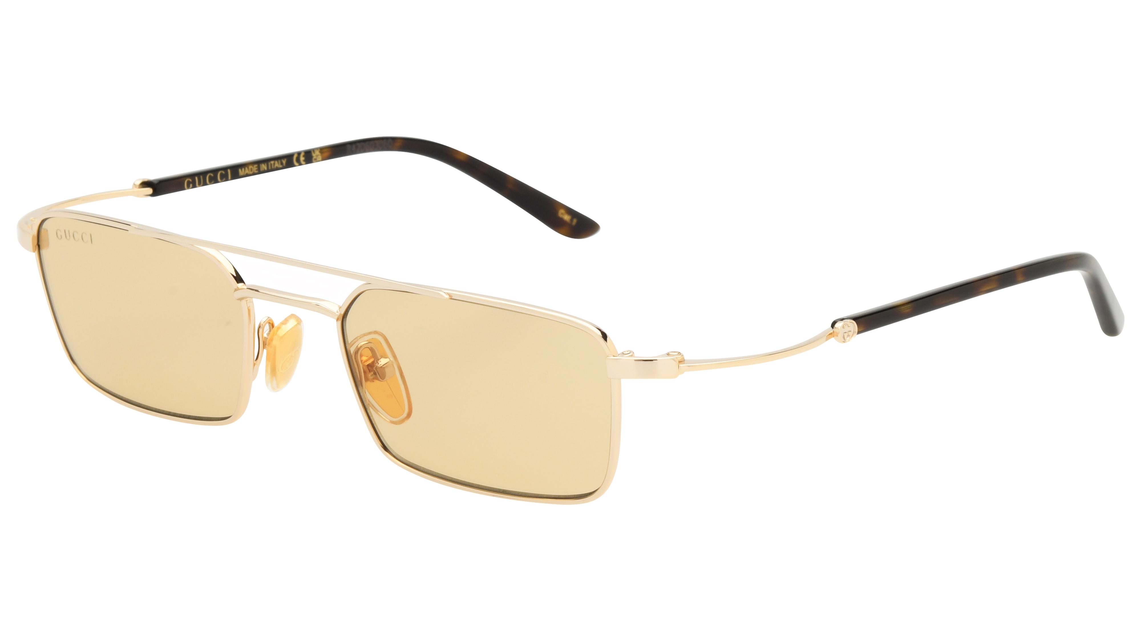 Lunettes de soleil Gucci Mixte Or Rectangle Gg2258S Trois-Quart