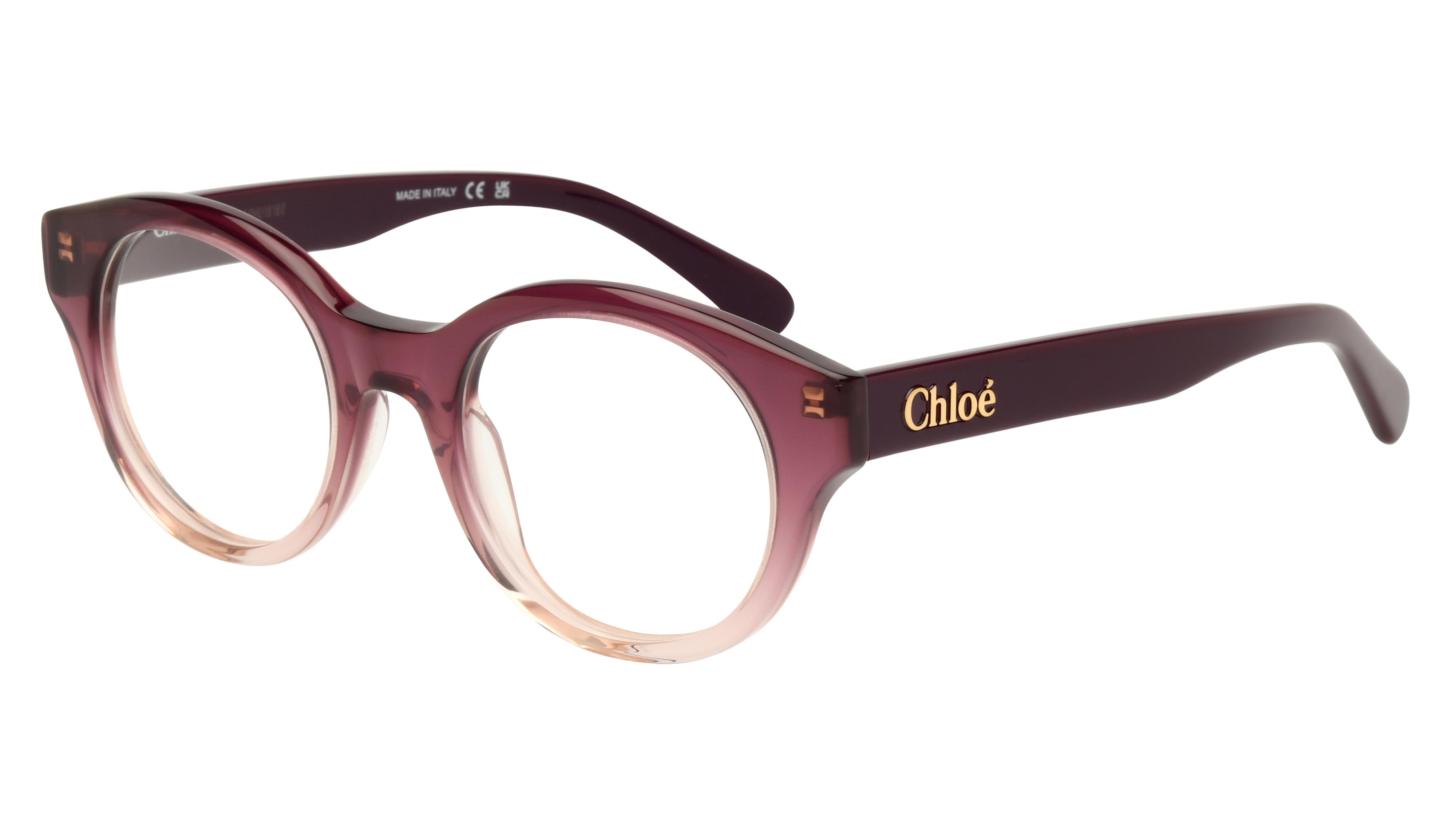 Lunettes de vue Chloé Femme Rouge Ronde Ch0271O Trois-Quart