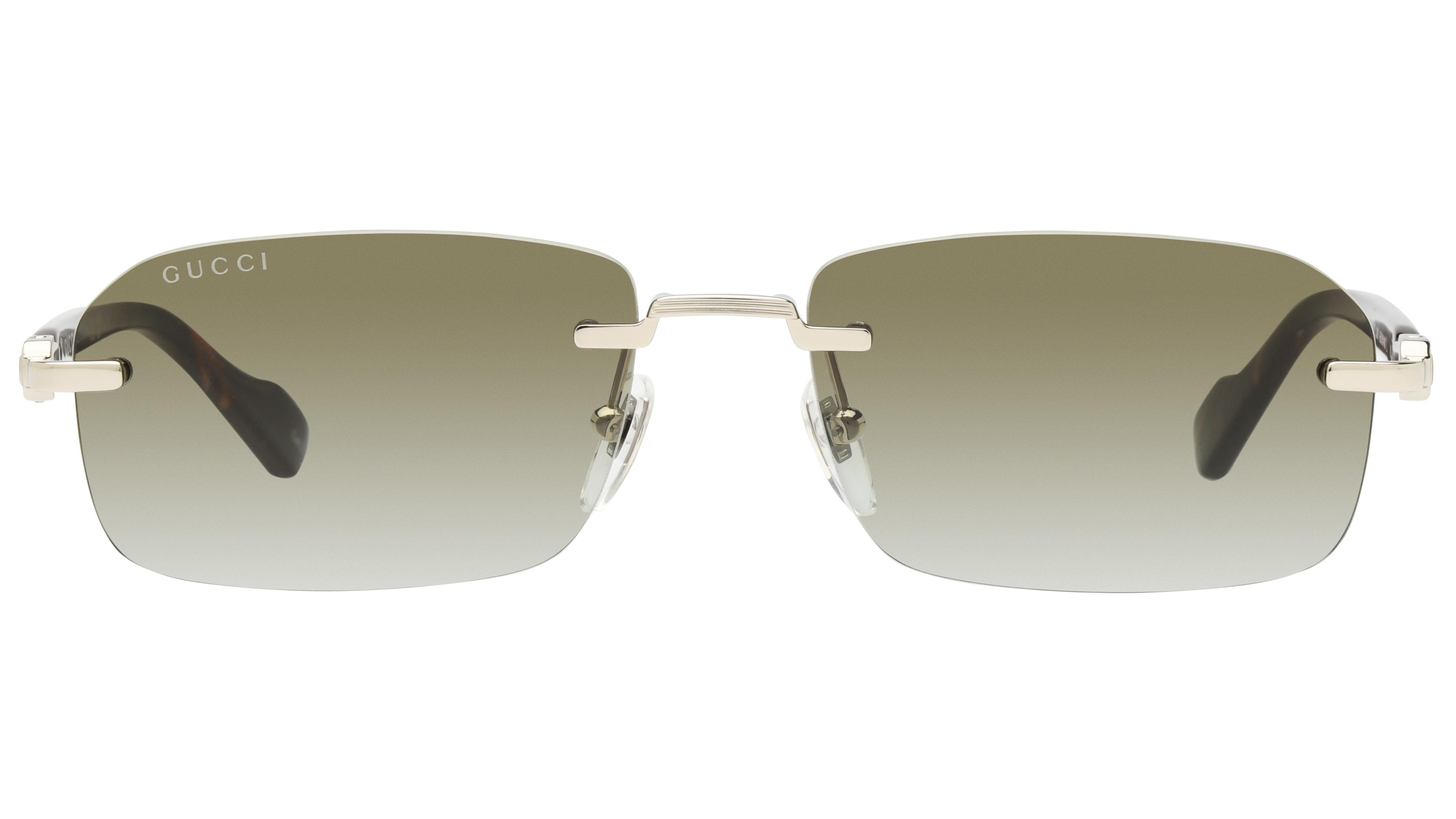 Lunettes de soleil Gucci Homme Argent Rectangle GG1221S Face