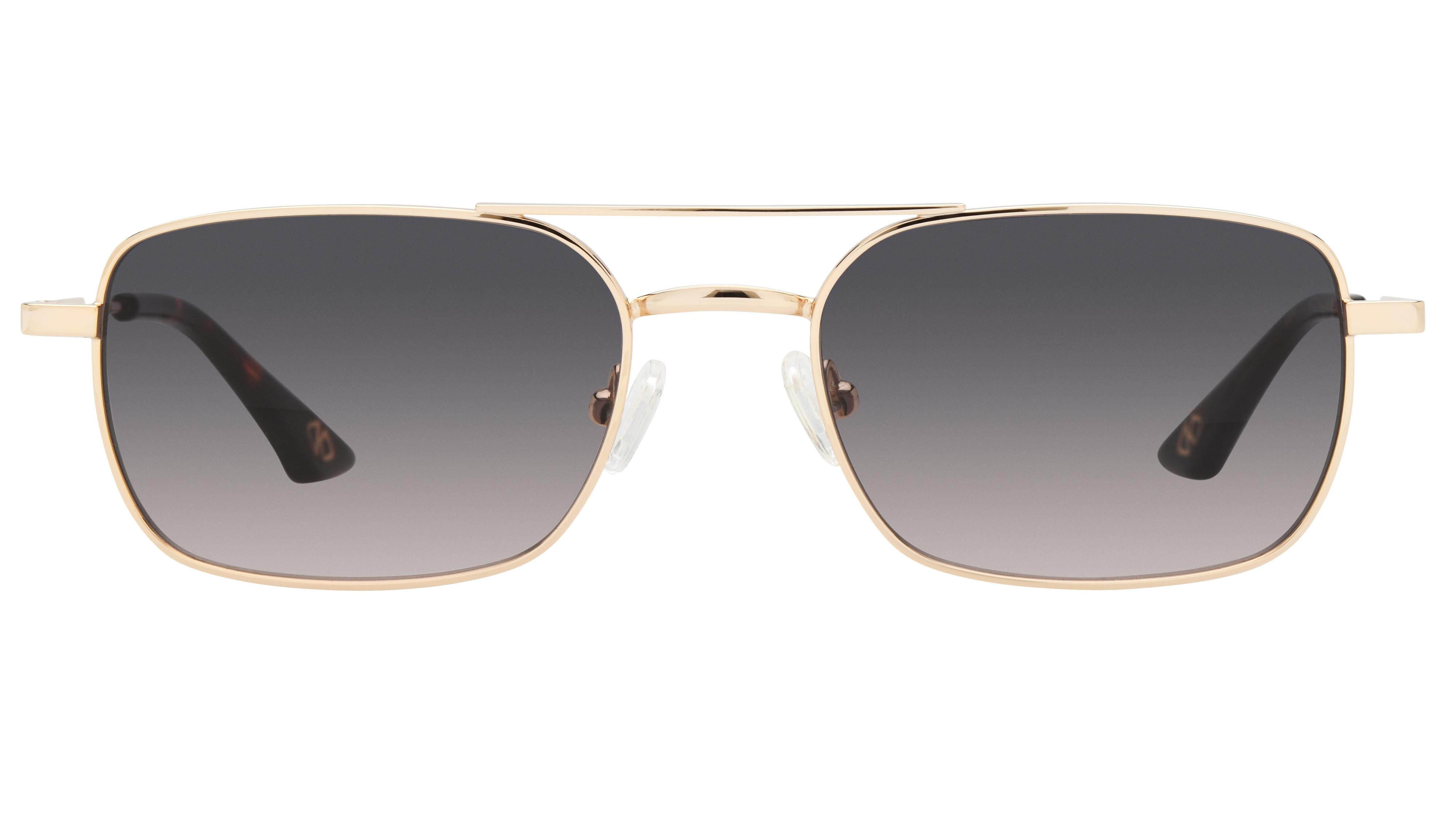 Lunettes de soleil Signature Krys Mixte Or Rectangle libre Face