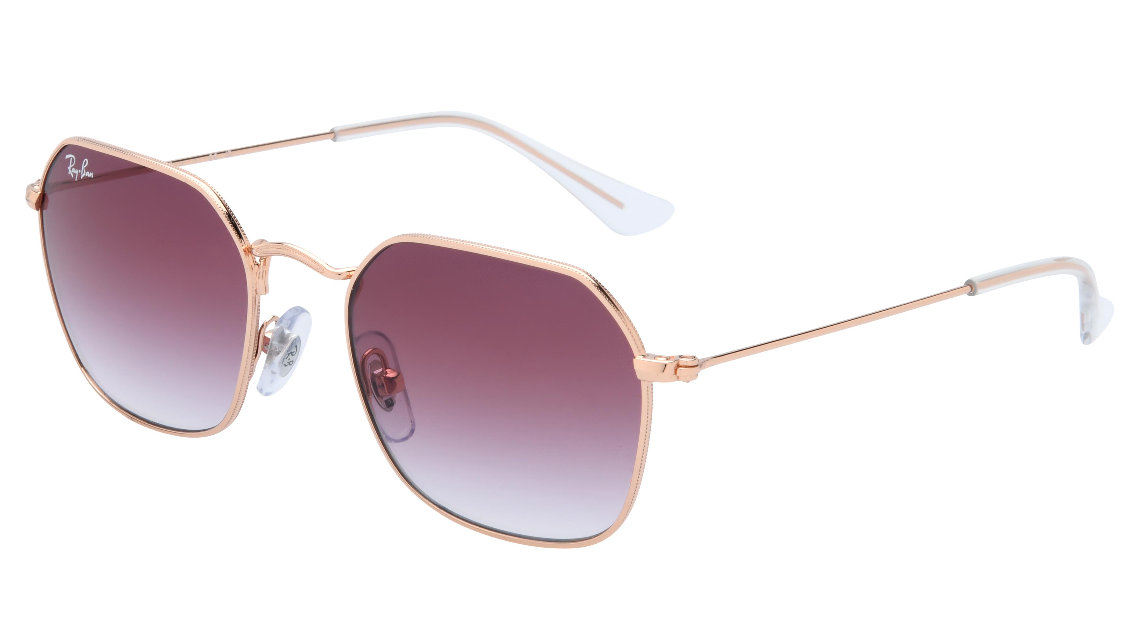 Lunettes de soleil Ray-Ban Mixte Or Carré Rj9594S Trois-Quart
