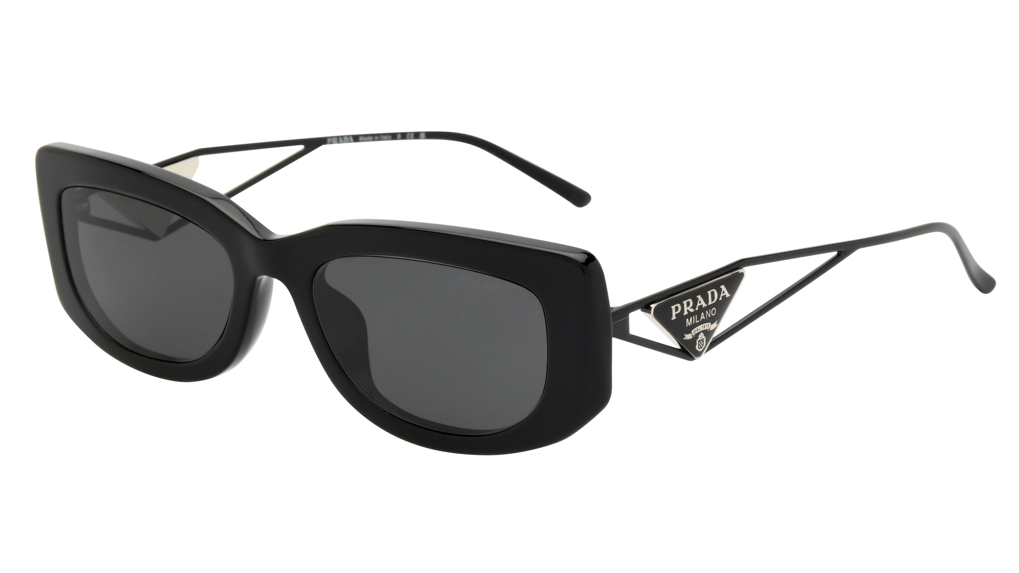 Lunettes de soleil Prada Femme Noir Rectangle Pr14Ys Trois-Quart
