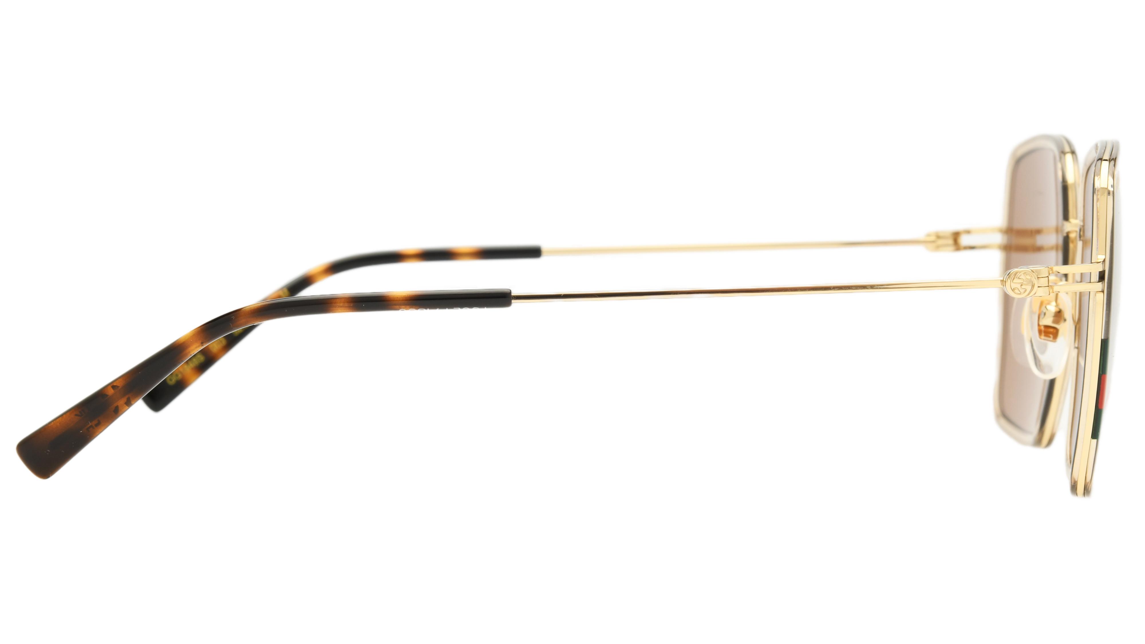 Lunettes de soleil Gucci Femme Marron Rectangle GG1848S Droite