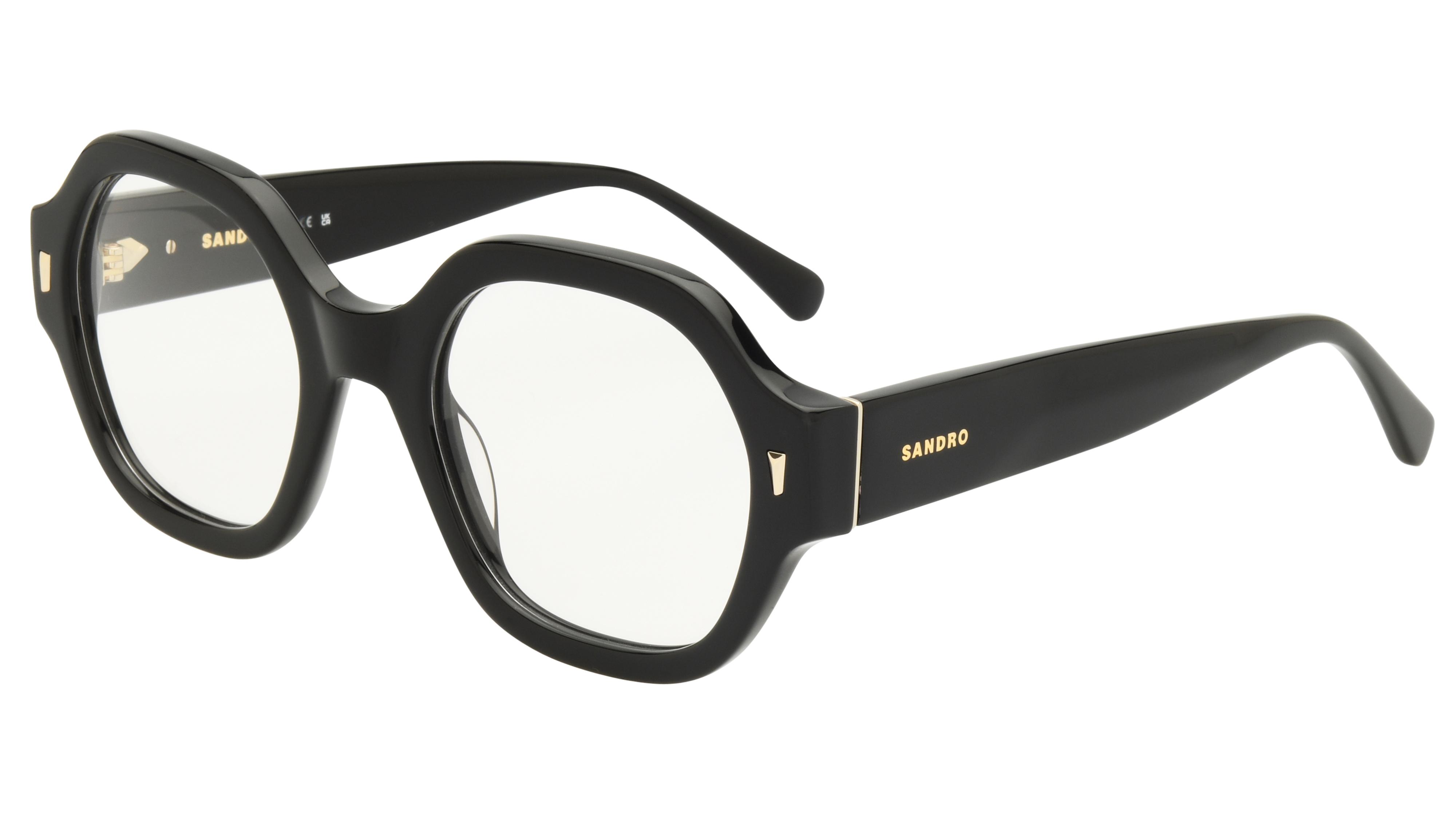 Lunettes de vue Sandro Femme Noir Rectangle SD2080 Trois-Quart