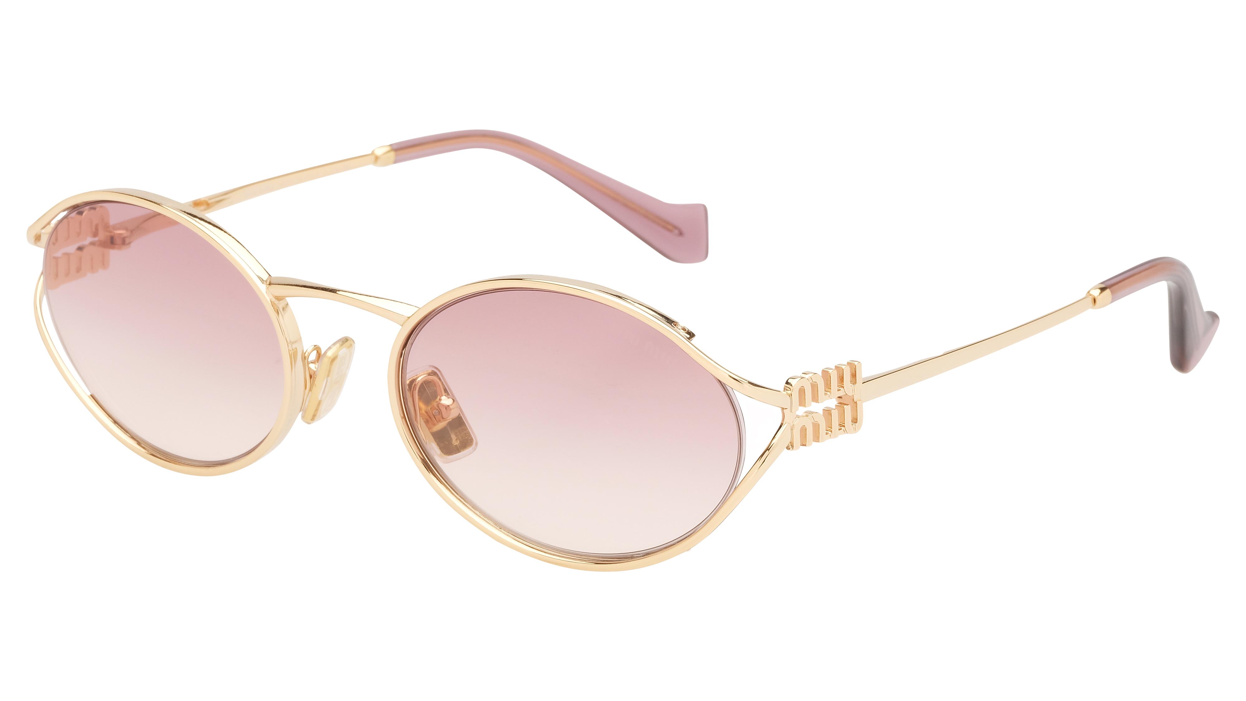 Lunettes de soleil Miu Miu Femme Or Ovale Mu Trois-Quart