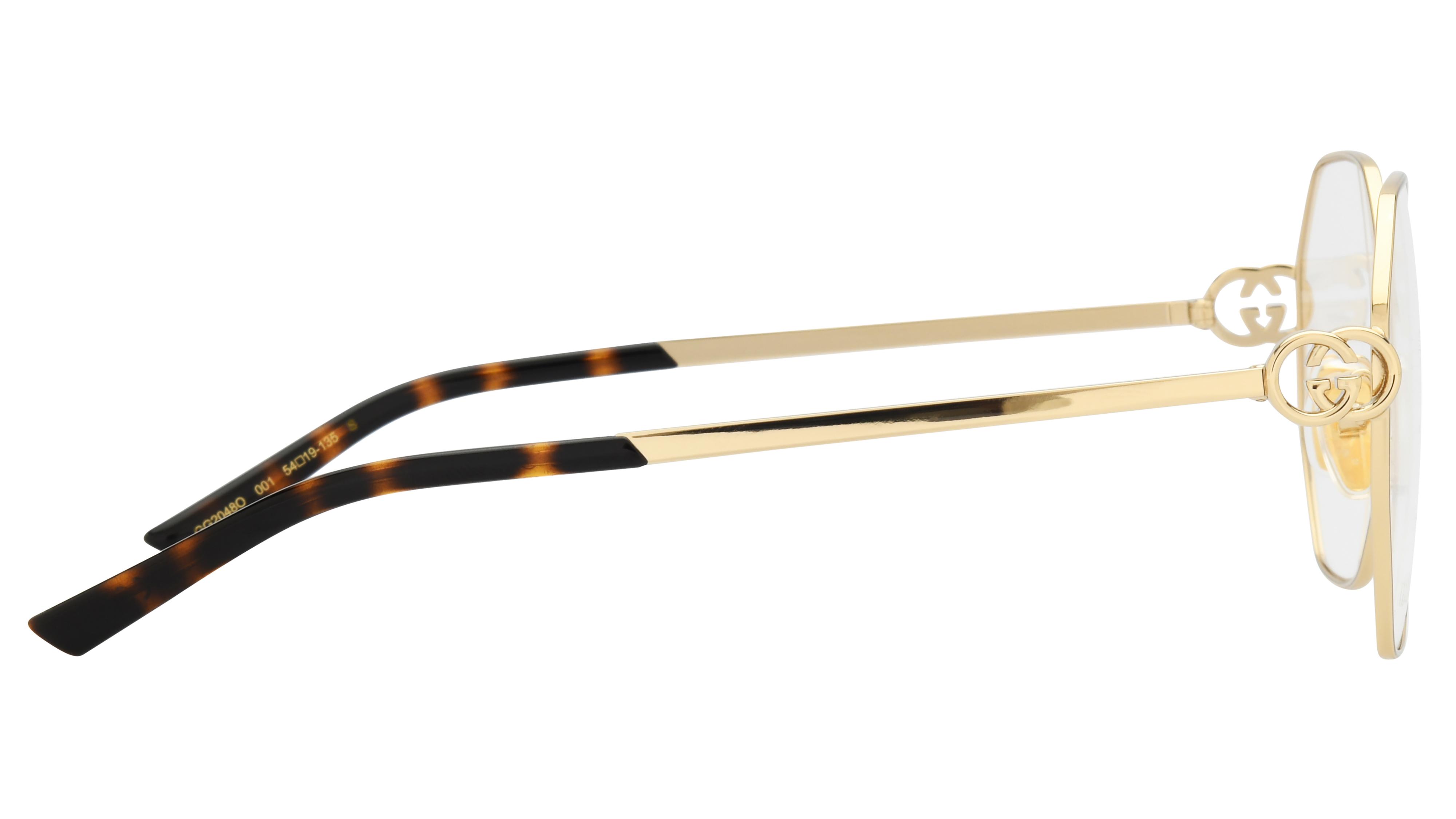 Lunettes de vue Gucci Femme Or Ronde gg2048o Droite