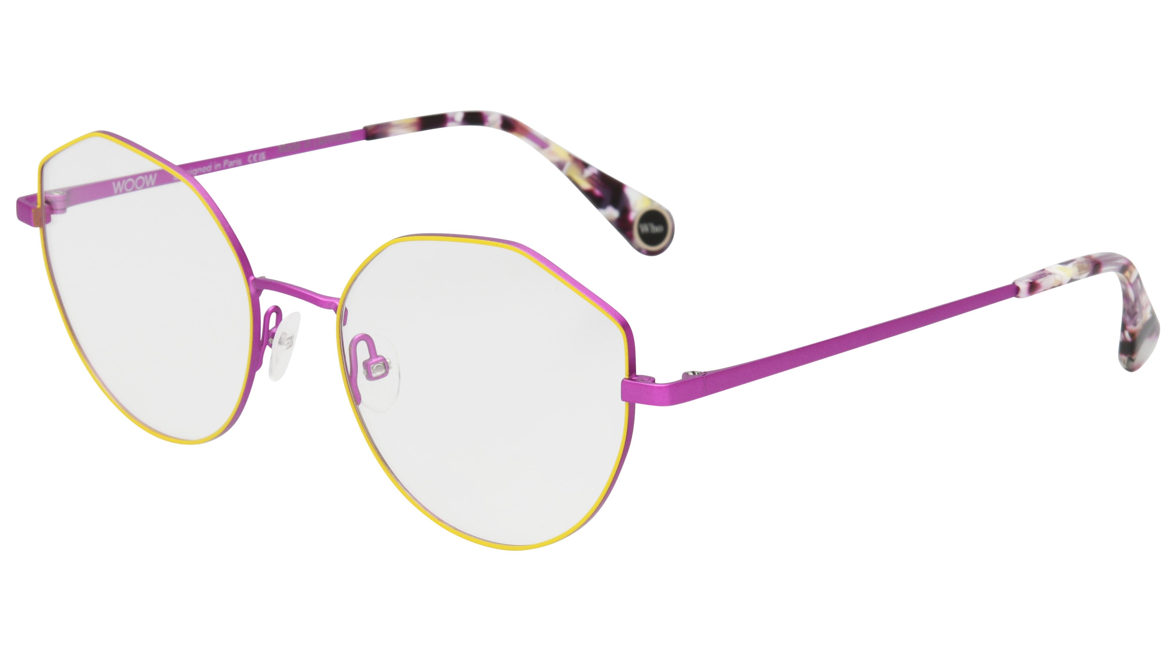 Lunettes de vue WOOW Femme Jaune Papillon Guess Trois-Quart