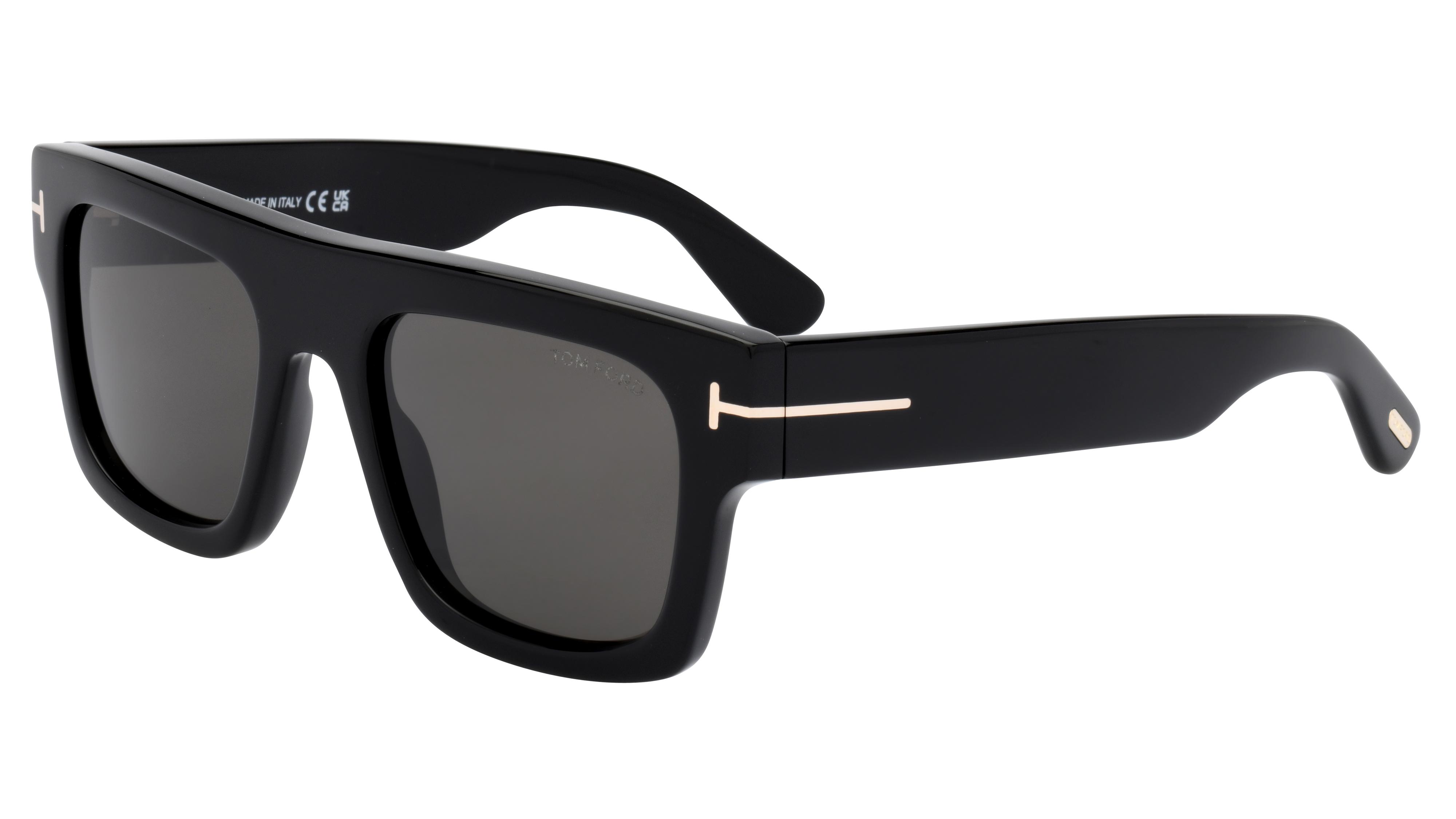 Lunettes de soleil Tom Ford Homme Noir Carré FT0711 Trois-Quart