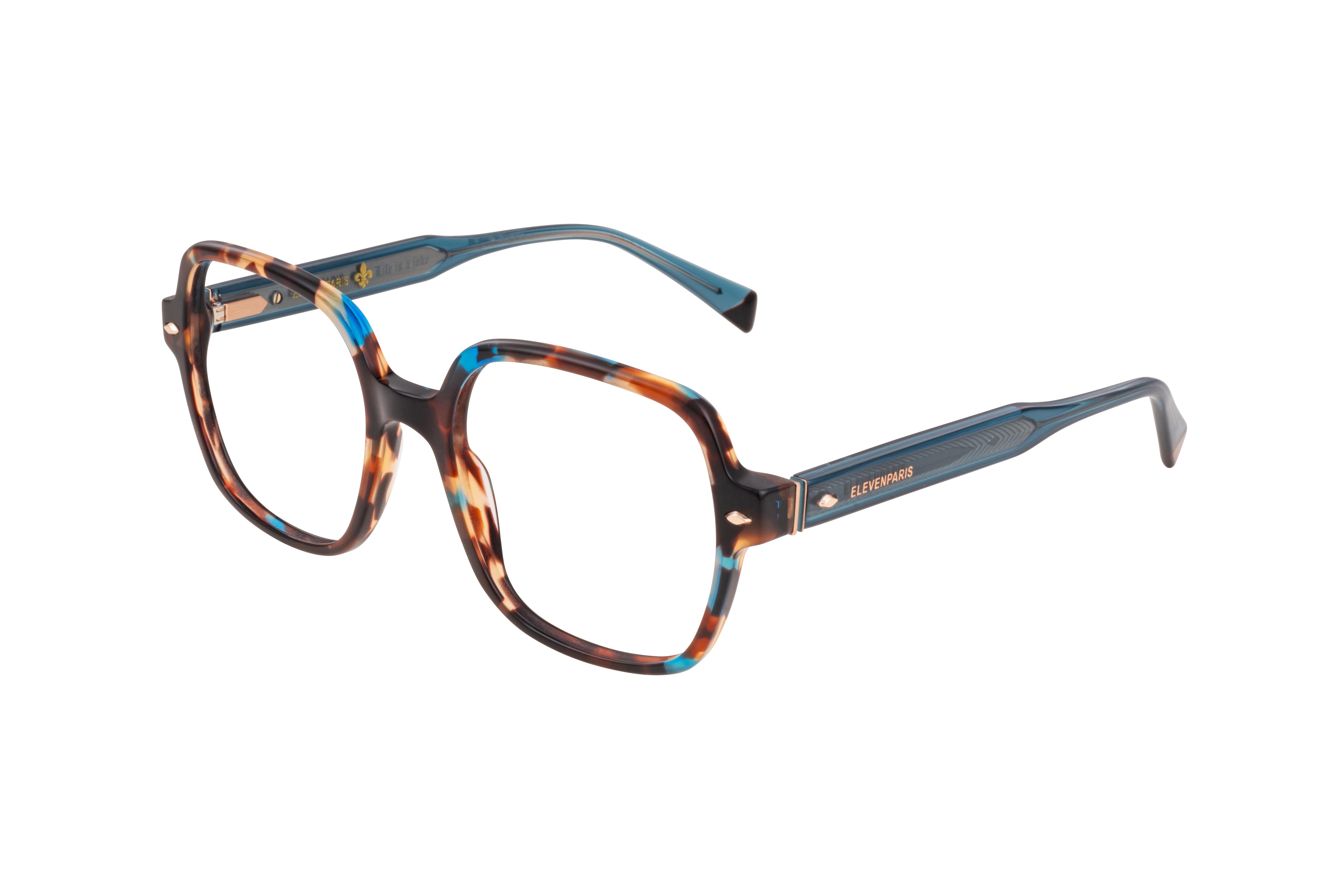 Lunettes de vue Eleven Paris  Bleu Carré EPAA146C66 Gauche