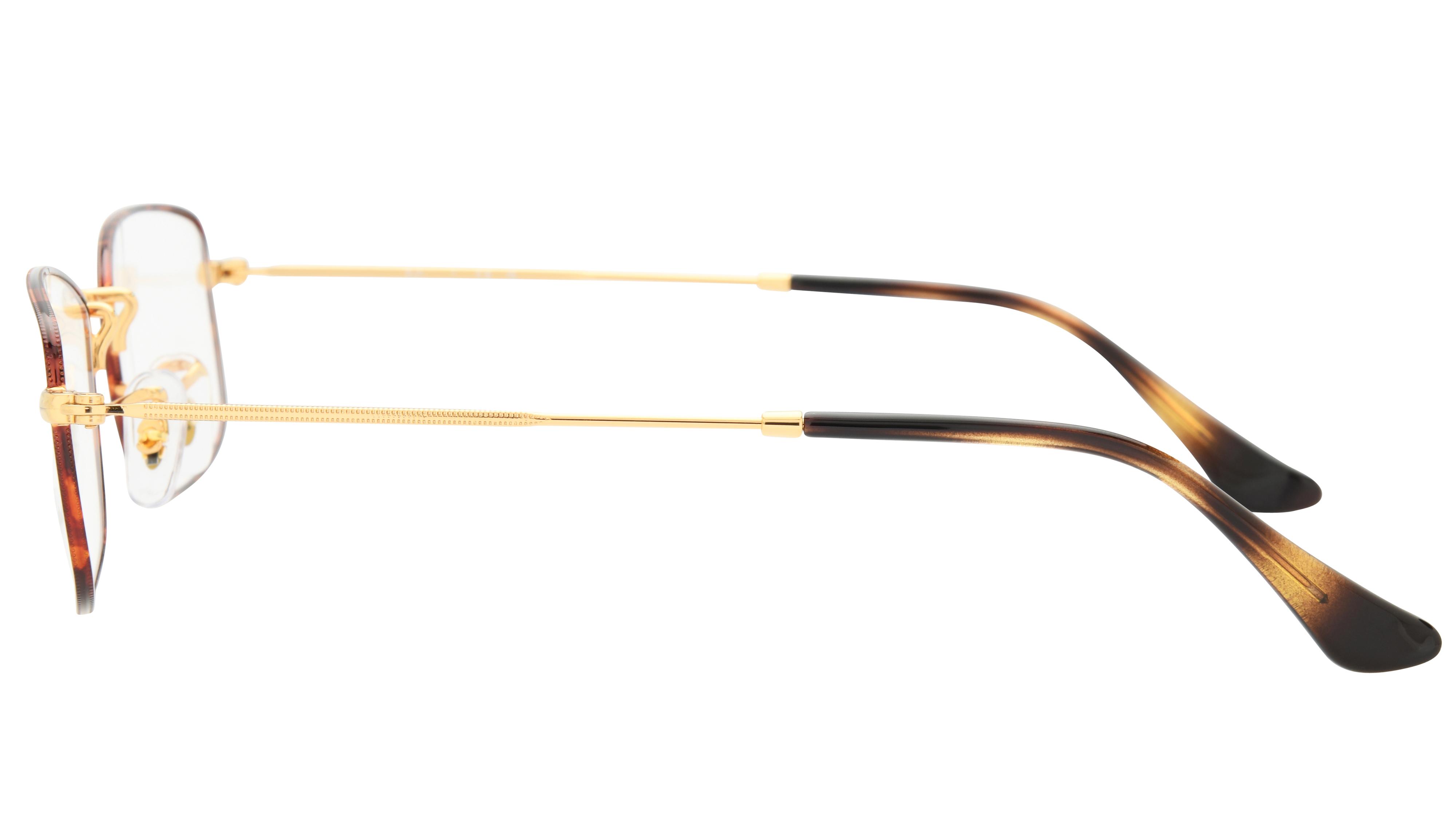 Lunettes de vue Ray-Ban Mixte Or Rectangle Rx6647 Gauche